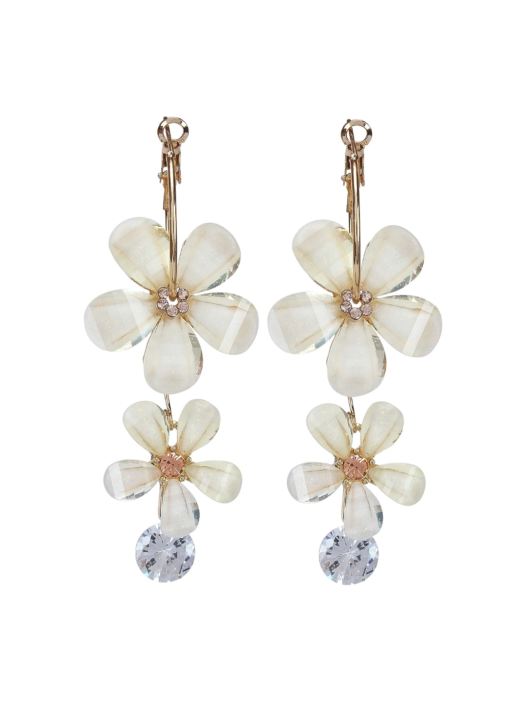 YouBella Jewellery Earings for women Crystal Earrings for Girls and Women (White)