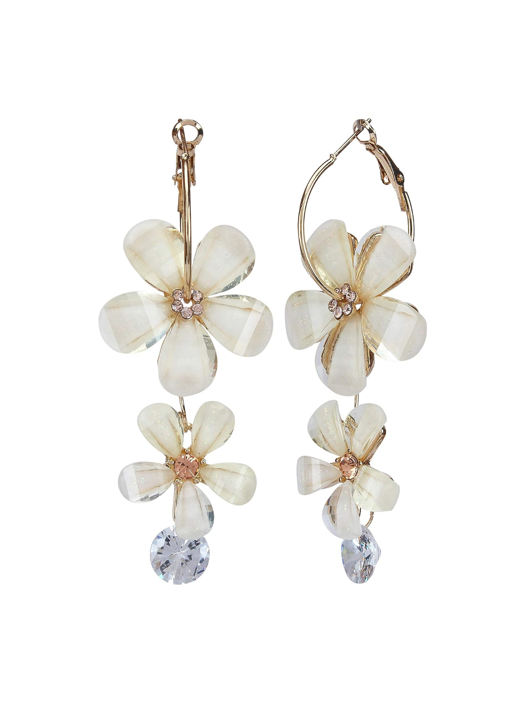 YouBella Jewellery Earings for women Crystal Earrings for Girls and Women (White)