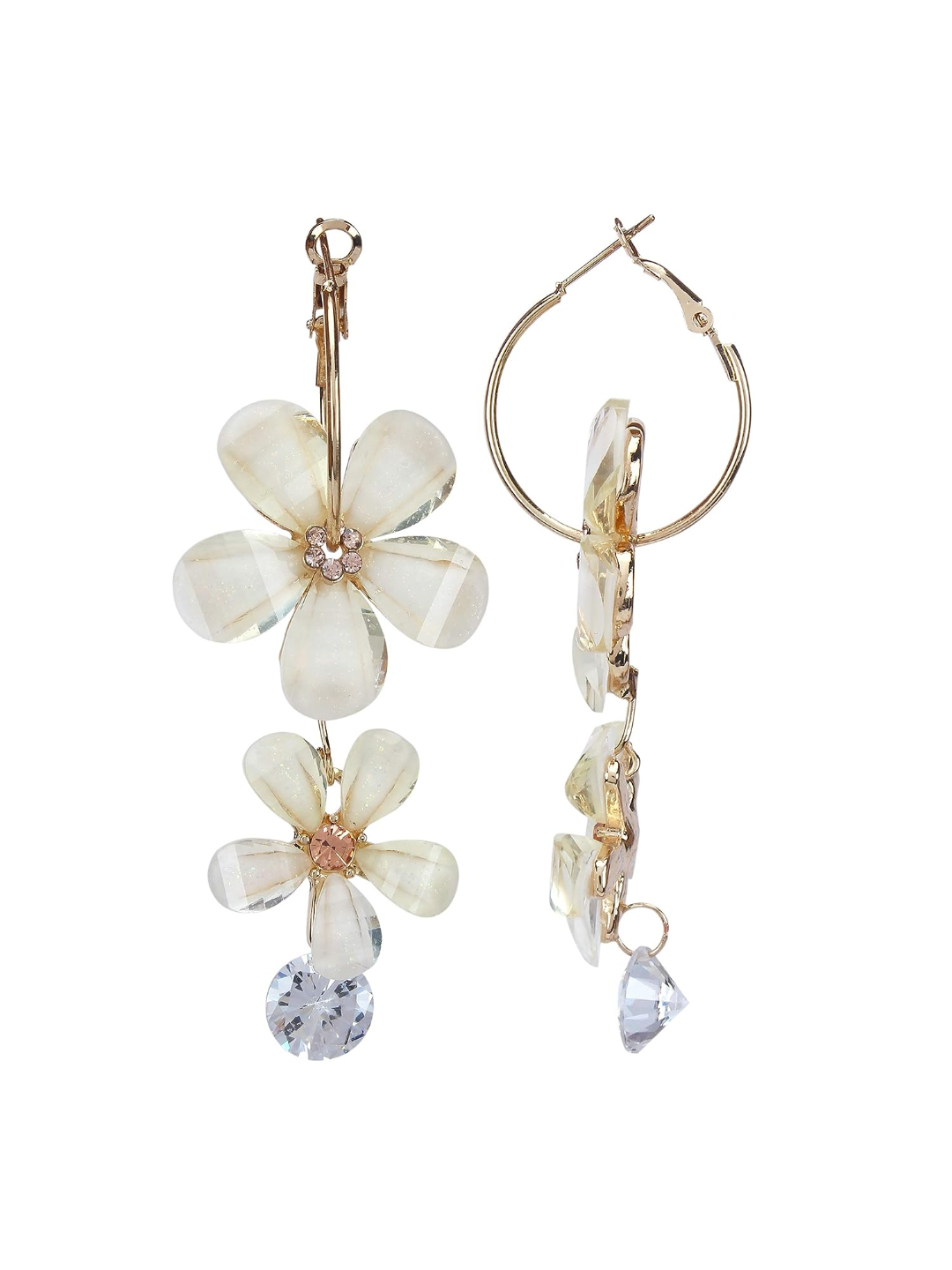 YouBella Jewellery Earings for women Crystal Earrings for Girls and Women (White)