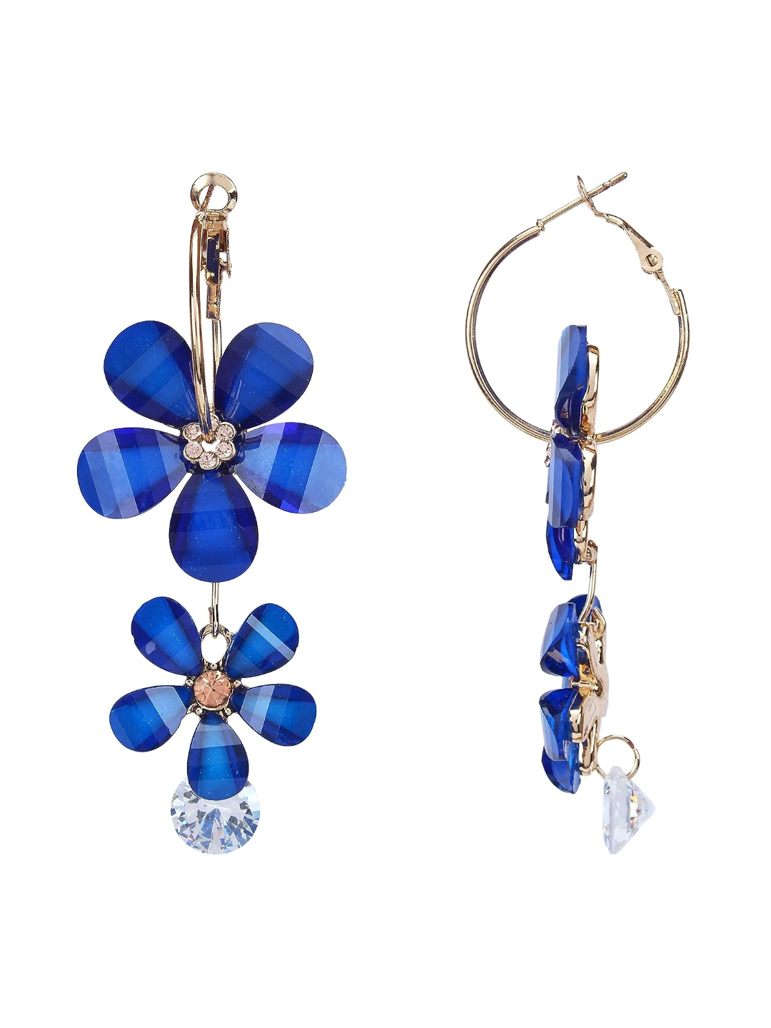 YouBella Jewellery Earings for women Crystal Earrings for Girls and Women (Blue)