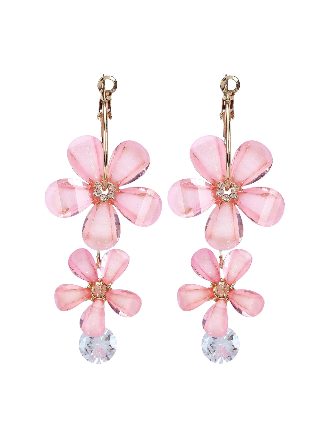 YouBella Jewellery Earings for women Crystal Earrings for Girls and Women (Light Pink)