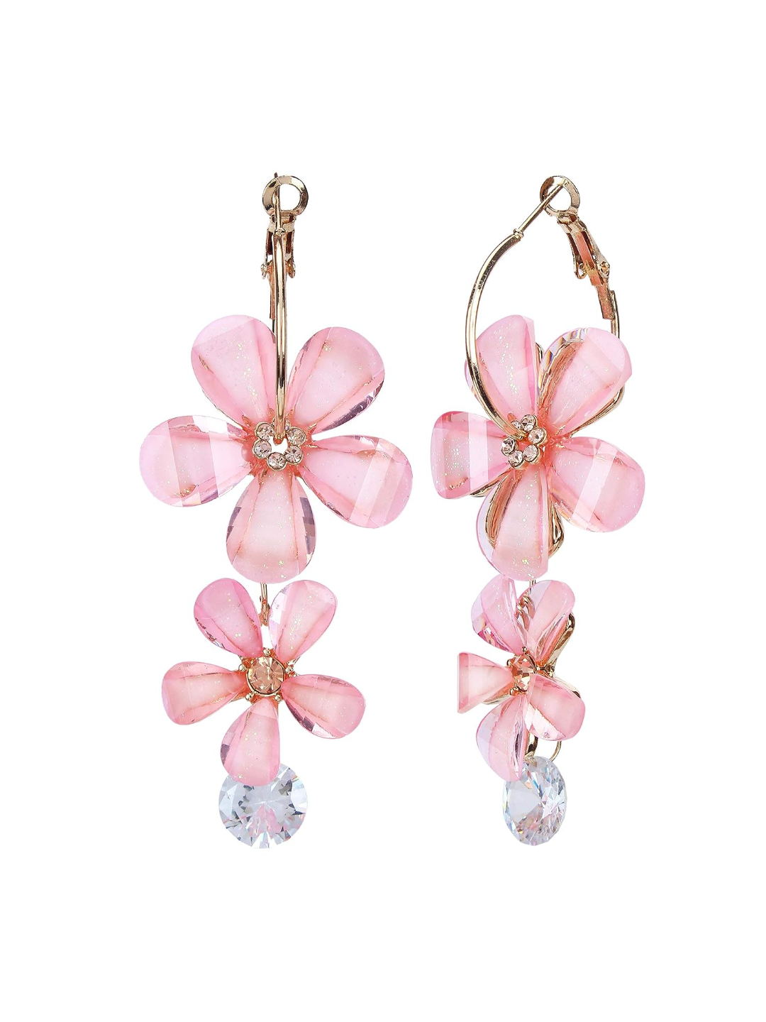 YouBella Jewellery Earings for women Crystal Earrings for Girls and Women (Light Pink)