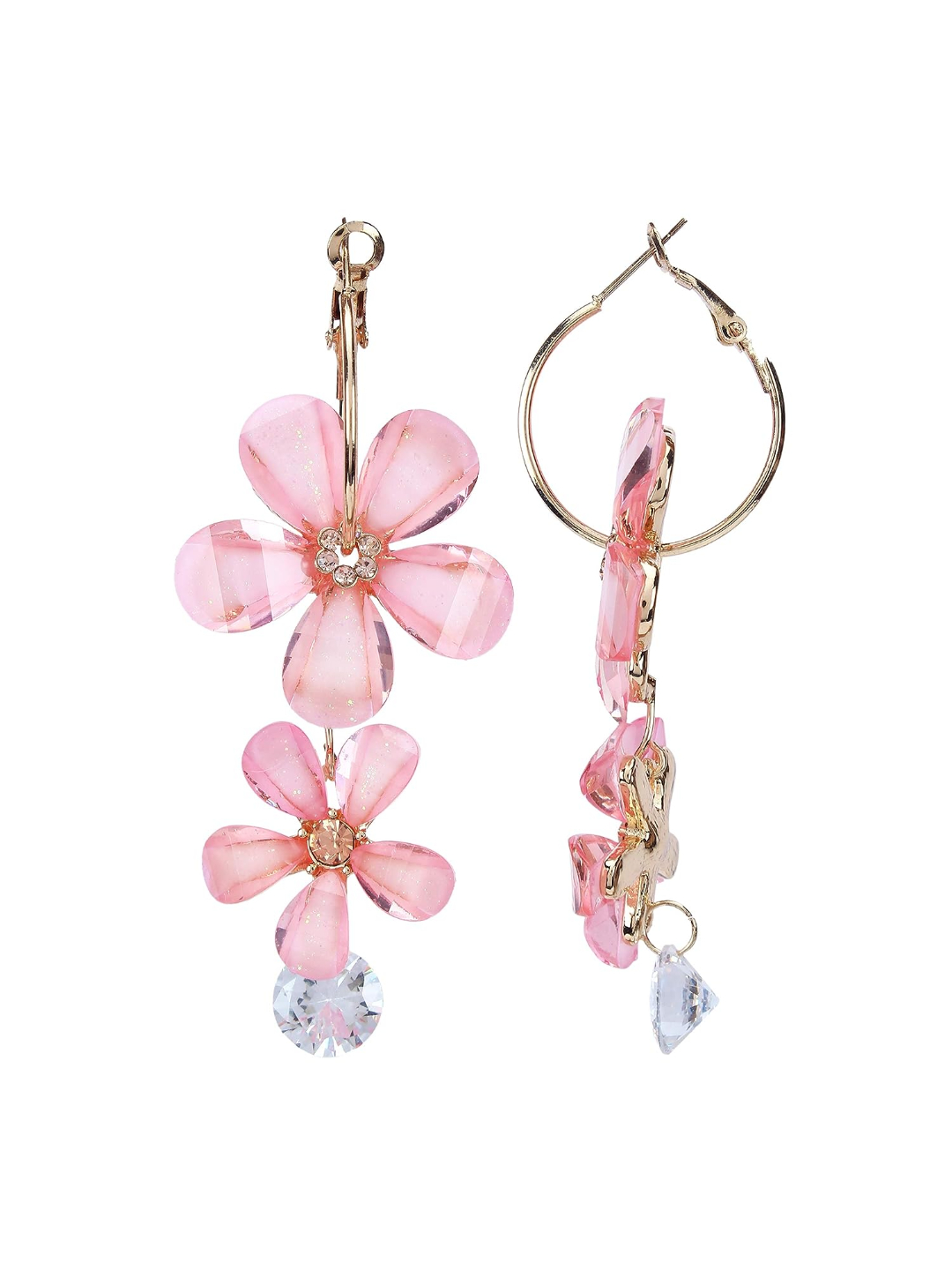 YouBella Jewellery Earings for women Crystal Earrings for Girls and Women (Light Pink)