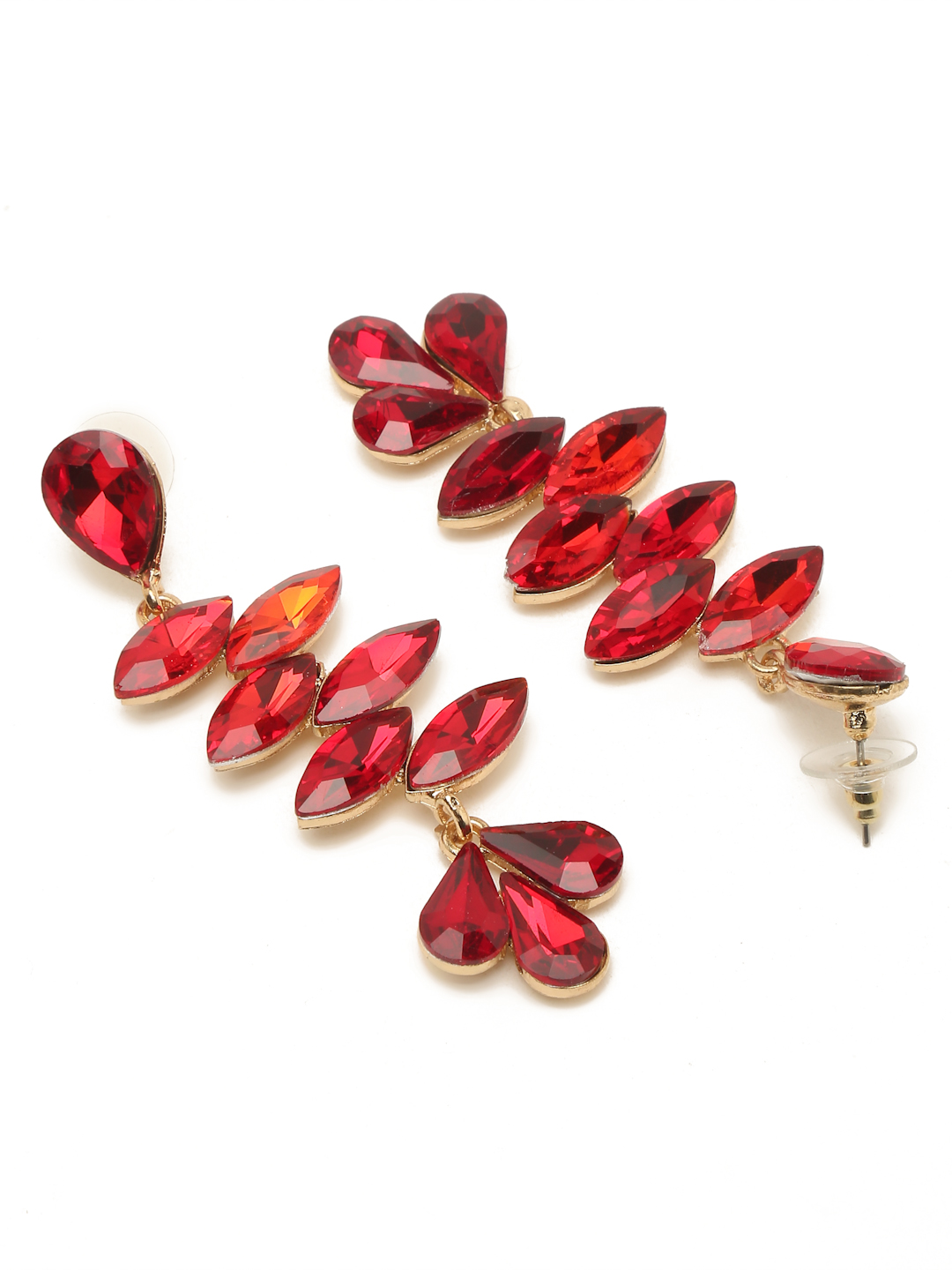 YouBella Jewellery Earings Crystal Drop Earrings for Girls and Women (Red)