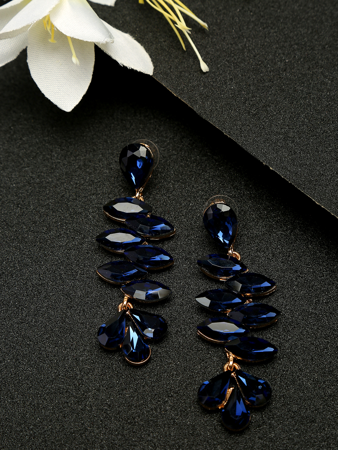 YouBella Jewellery Earings Crystal Drop Earrings for Girls and Women (Blue)