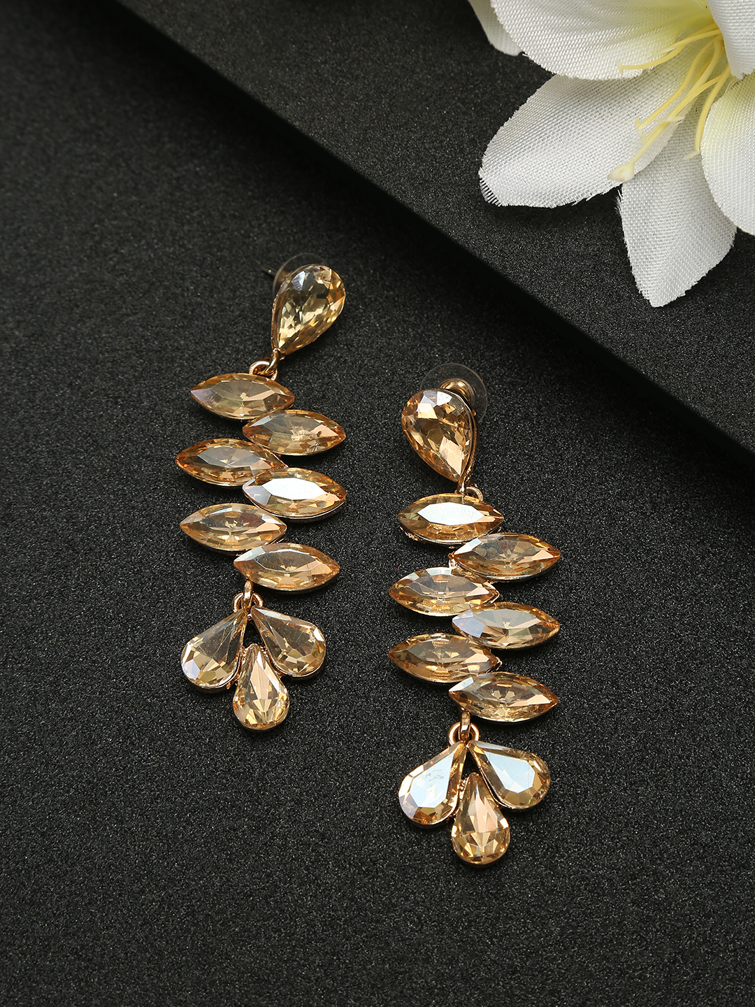 YouBella Jewellery Earings Crystal Drop Earrings for Girls and Women (Brown)