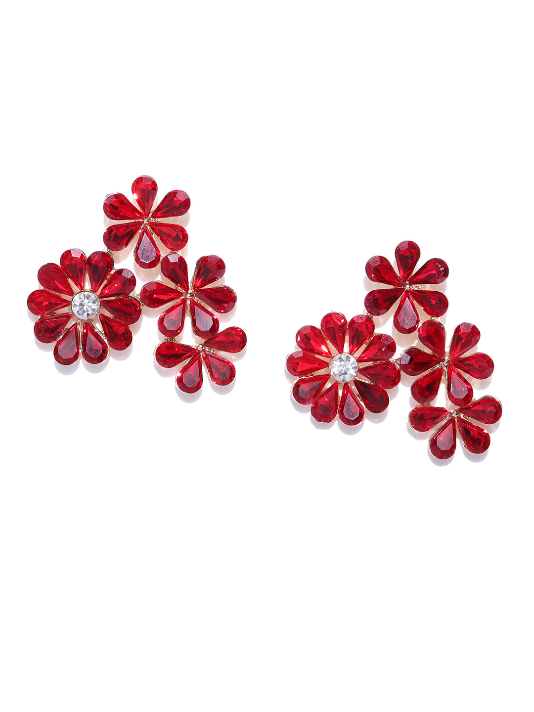 YouBella Gold-Plated Stone-Studded Circular Hoop Earrings