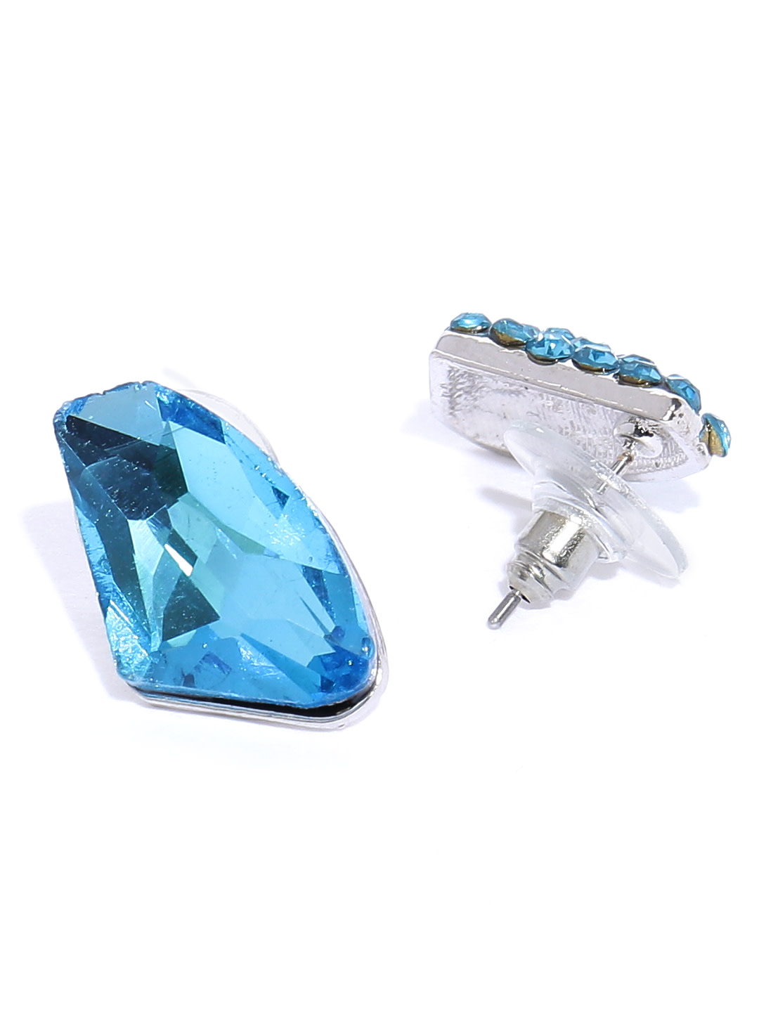 YouBella Jewellery Crystal Stud Earrings for Girls and Women (Blue)