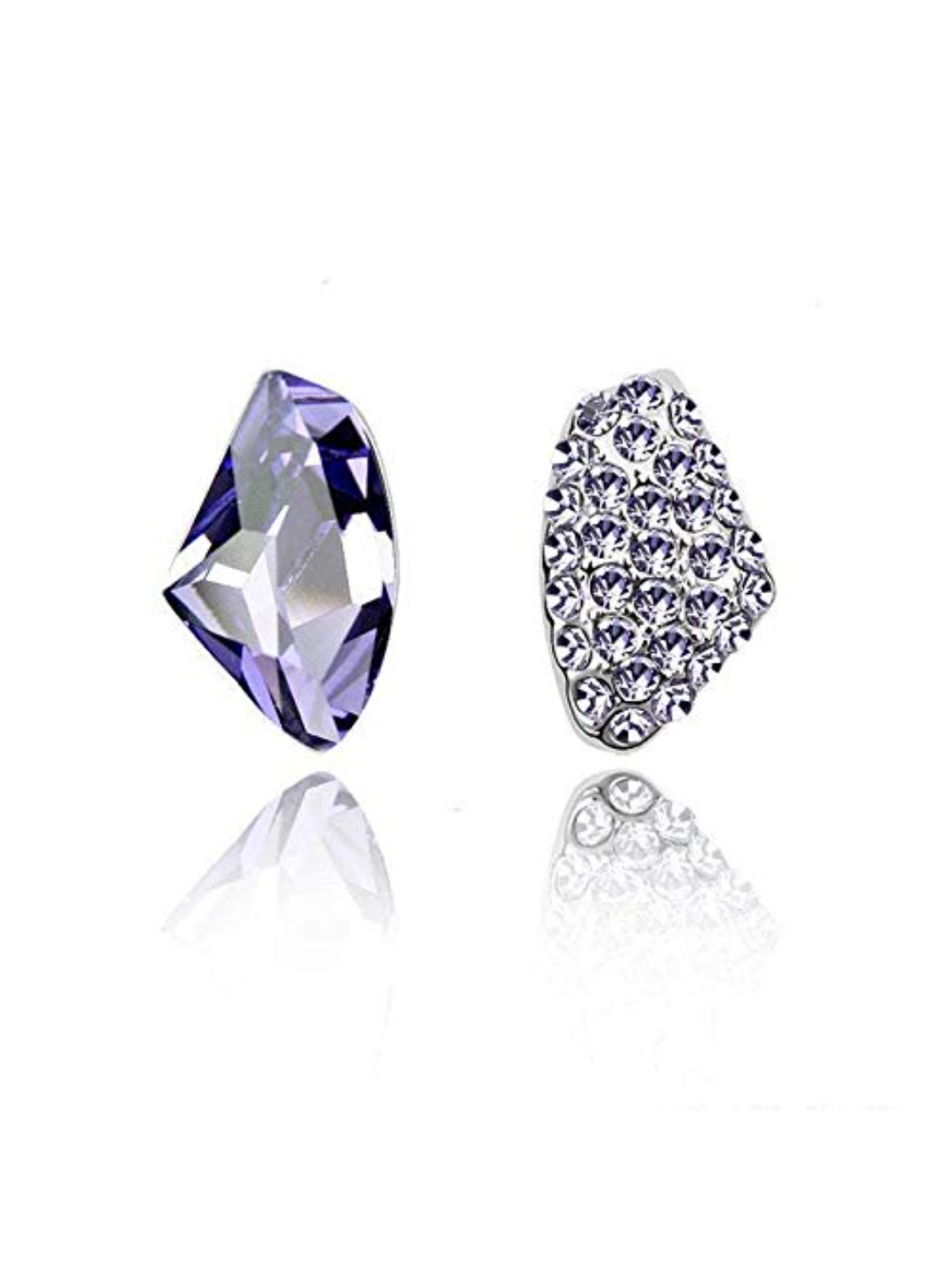 YouBella Jewellery Crystal Stud Earrings for Girls and Women (Purple)