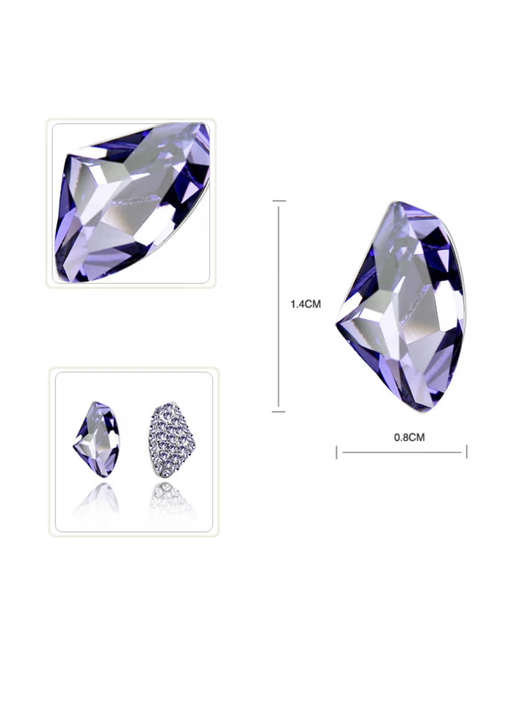 YouBella Jewellery Crystal Stud Earrings for Girls and Women (Purple)