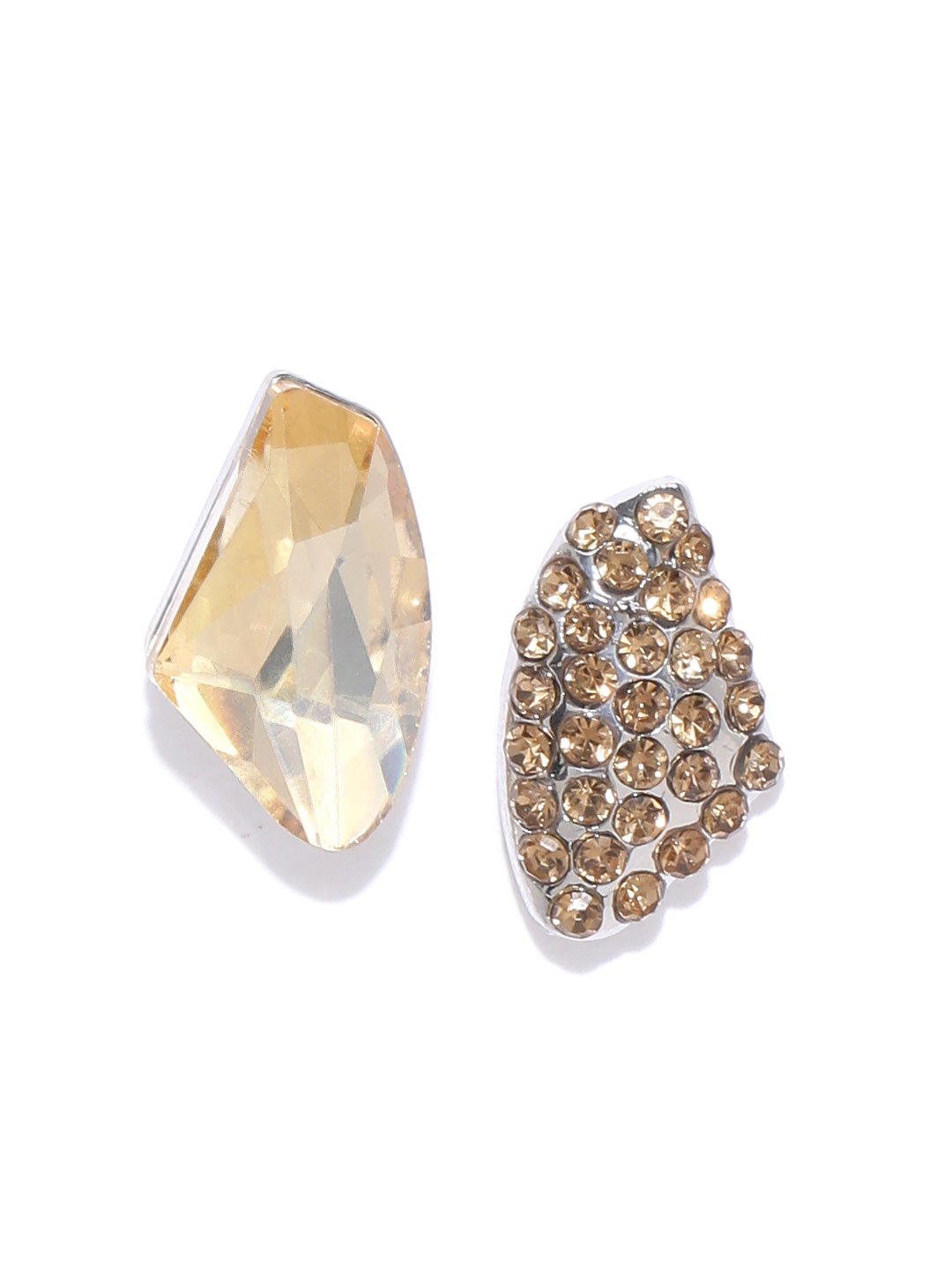 YouBella Jewellery Crystal Stud Earrings for Girls and Women (Brown)