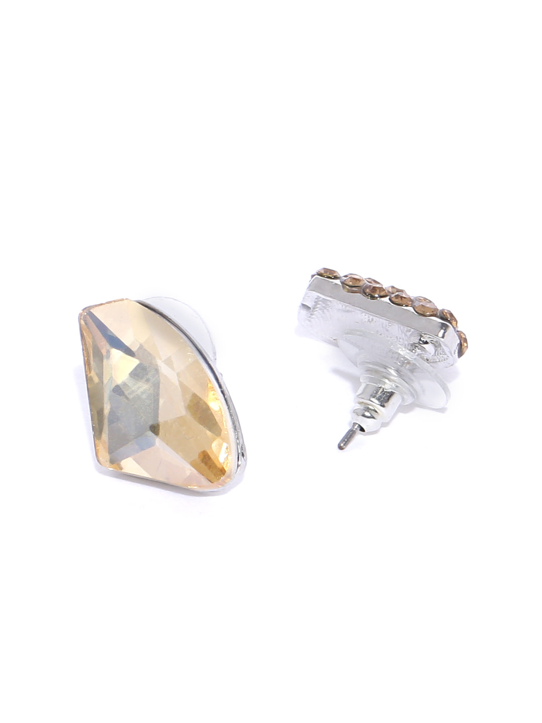 YouBella Jewellery Crystal Stud Earrings for Girls and Women (Brown)