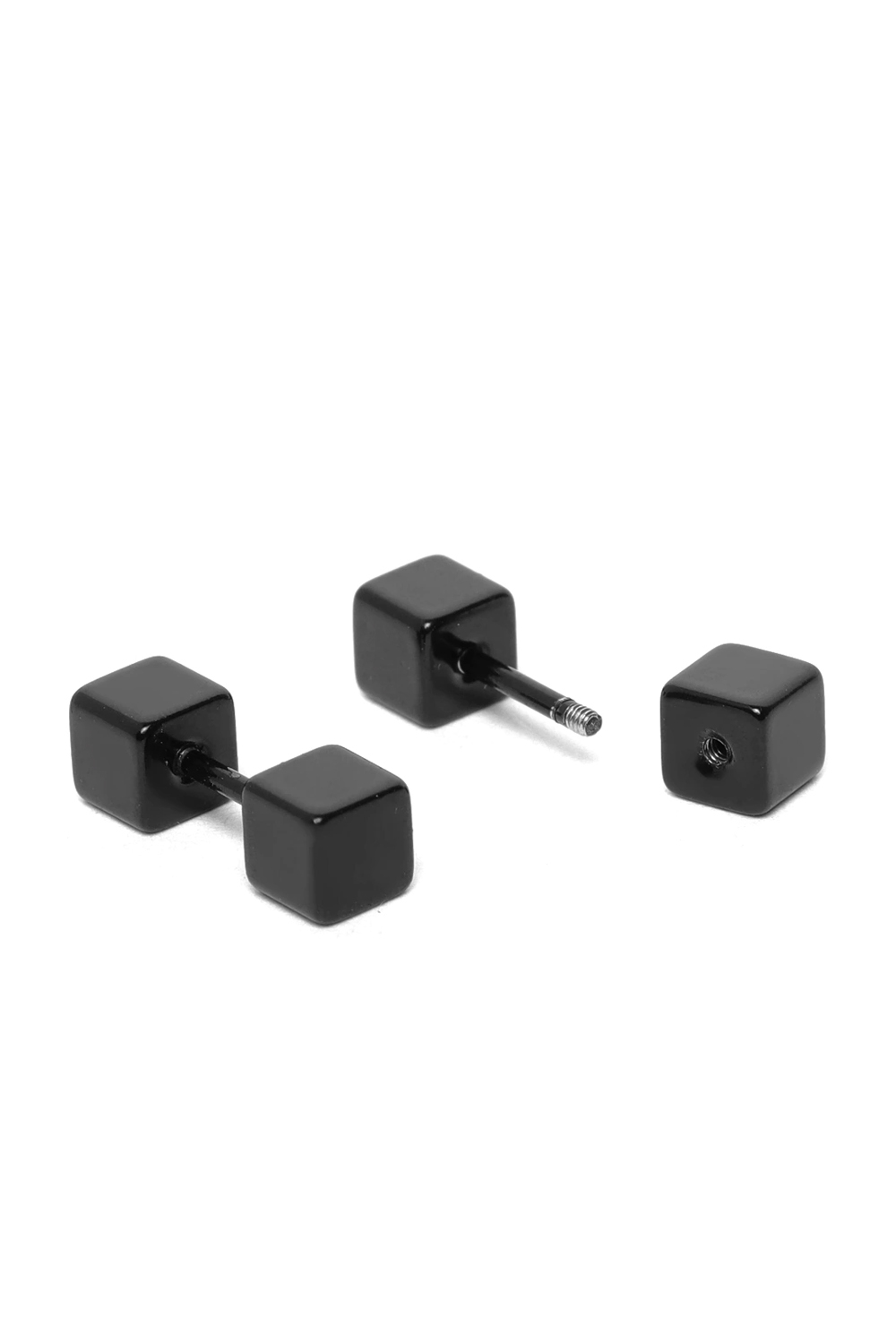 YouBella Men Black Cube Studs