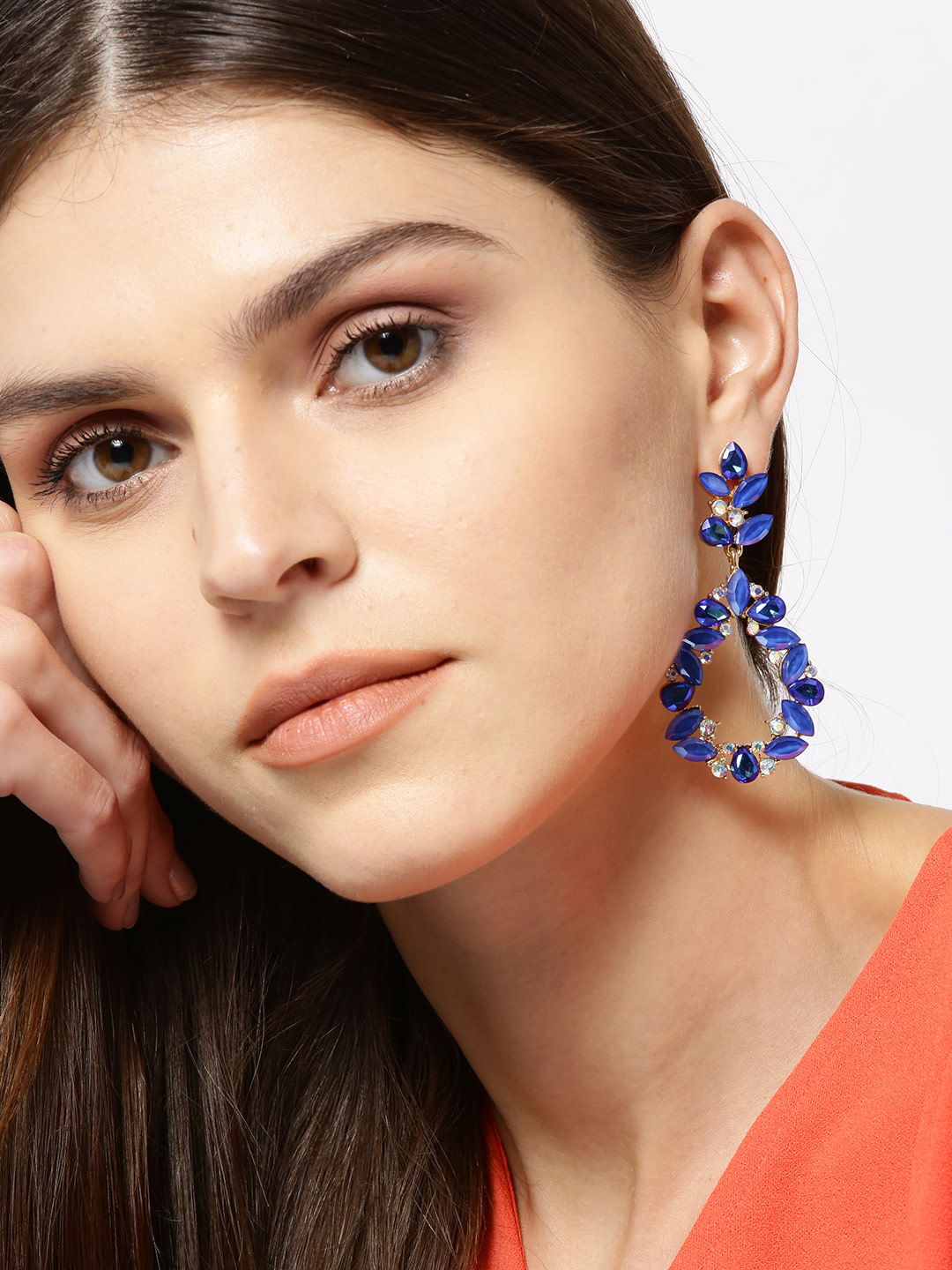 YouBella Jewellery Earings for women Crystal Earrings for Girls and Women (Blue)