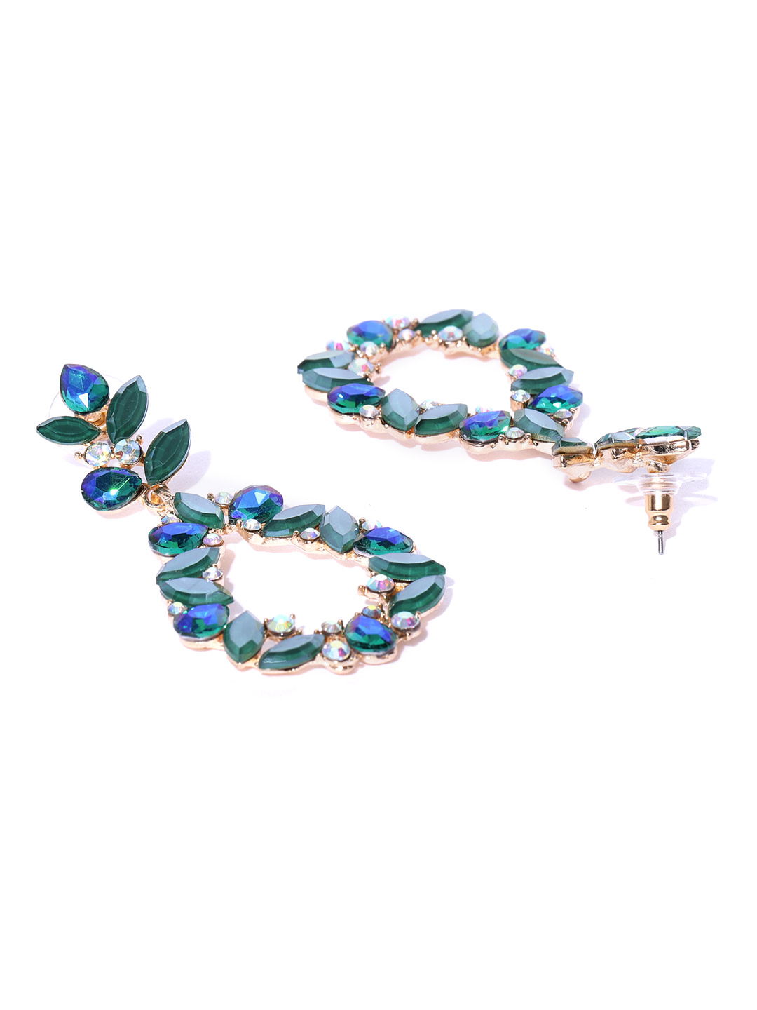YouBella Jewellery Earings for women Crystal Earrings for Girls and Women (Green)
