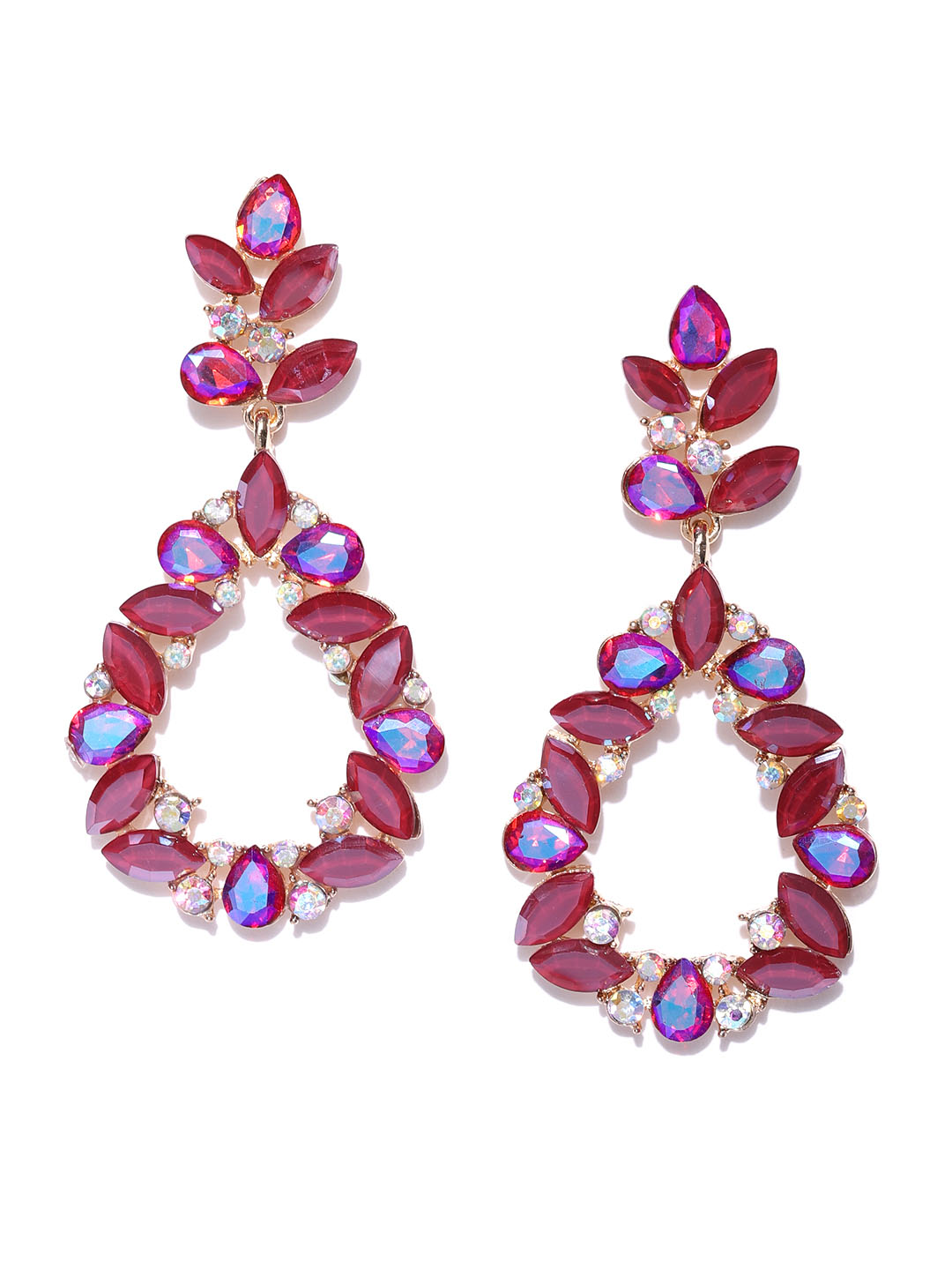 YouBella Jewellery Earings for women Crystal Earrings for Girls and Women (Red)