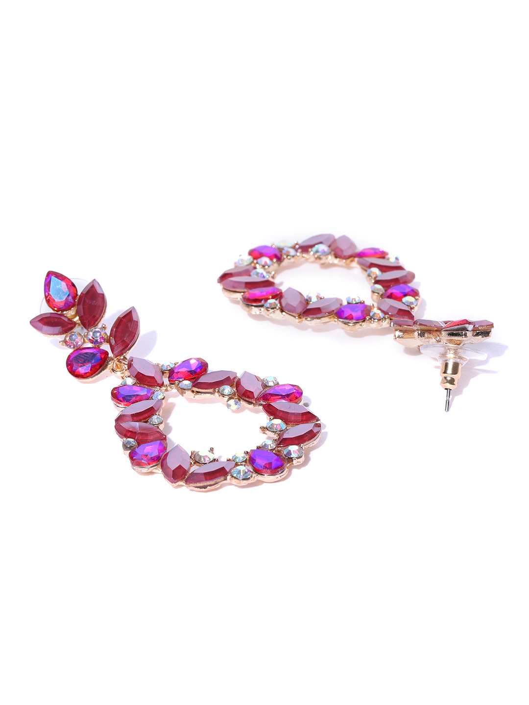 YouBella Jewellery Earings for women Crystal Earrings for Girls and Women (Red)