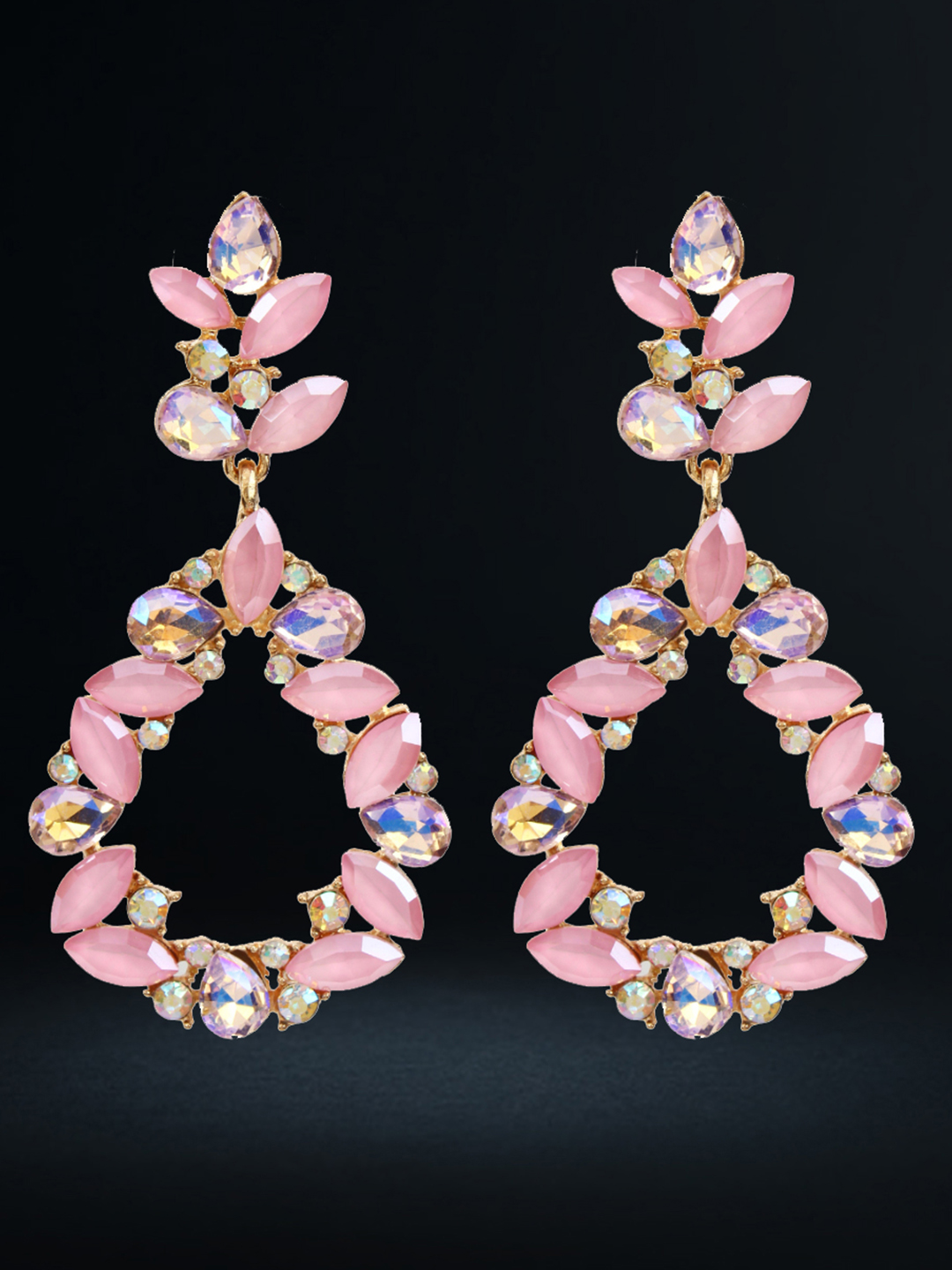 YouBella Jewellery Earings for women Crystal Earrings for Girls and Women (Pink)