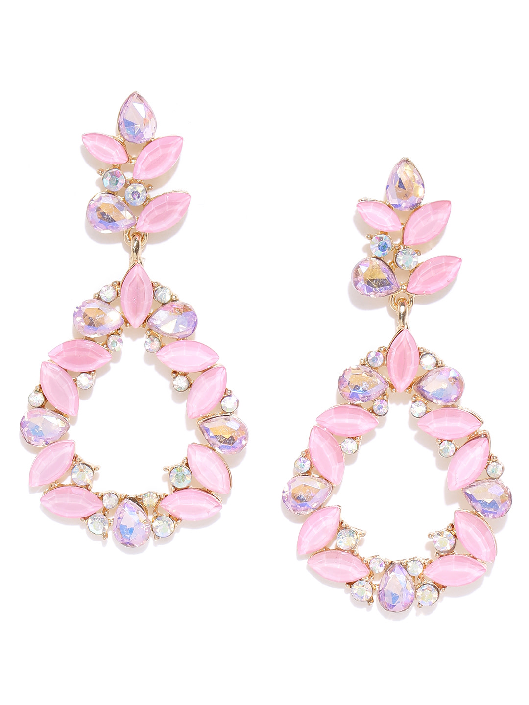 YouBella Jewellery Earings for women Crystal Earrings for Girls and Women (Pink)