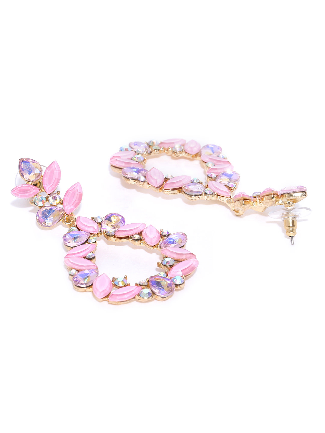 YouBella Jewellery Earings for women Crystal Earrings for Girls and Women (Pink)