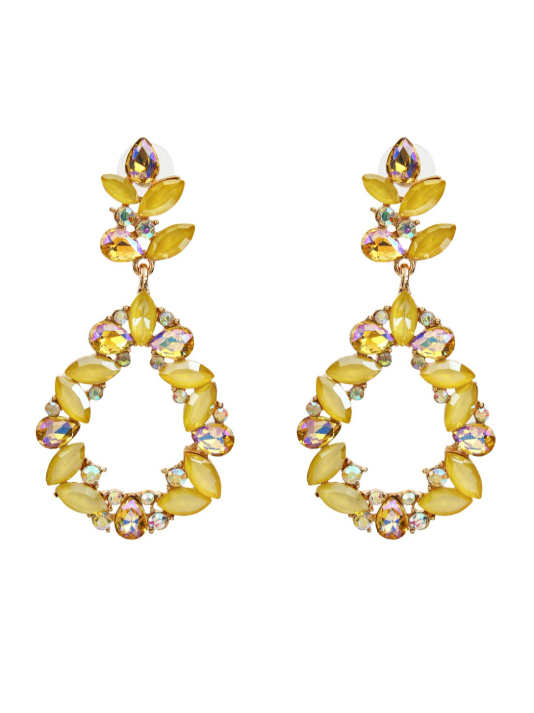 YouBella Gold Plated Crystal Earrings Jewellery for Women (Yellow)