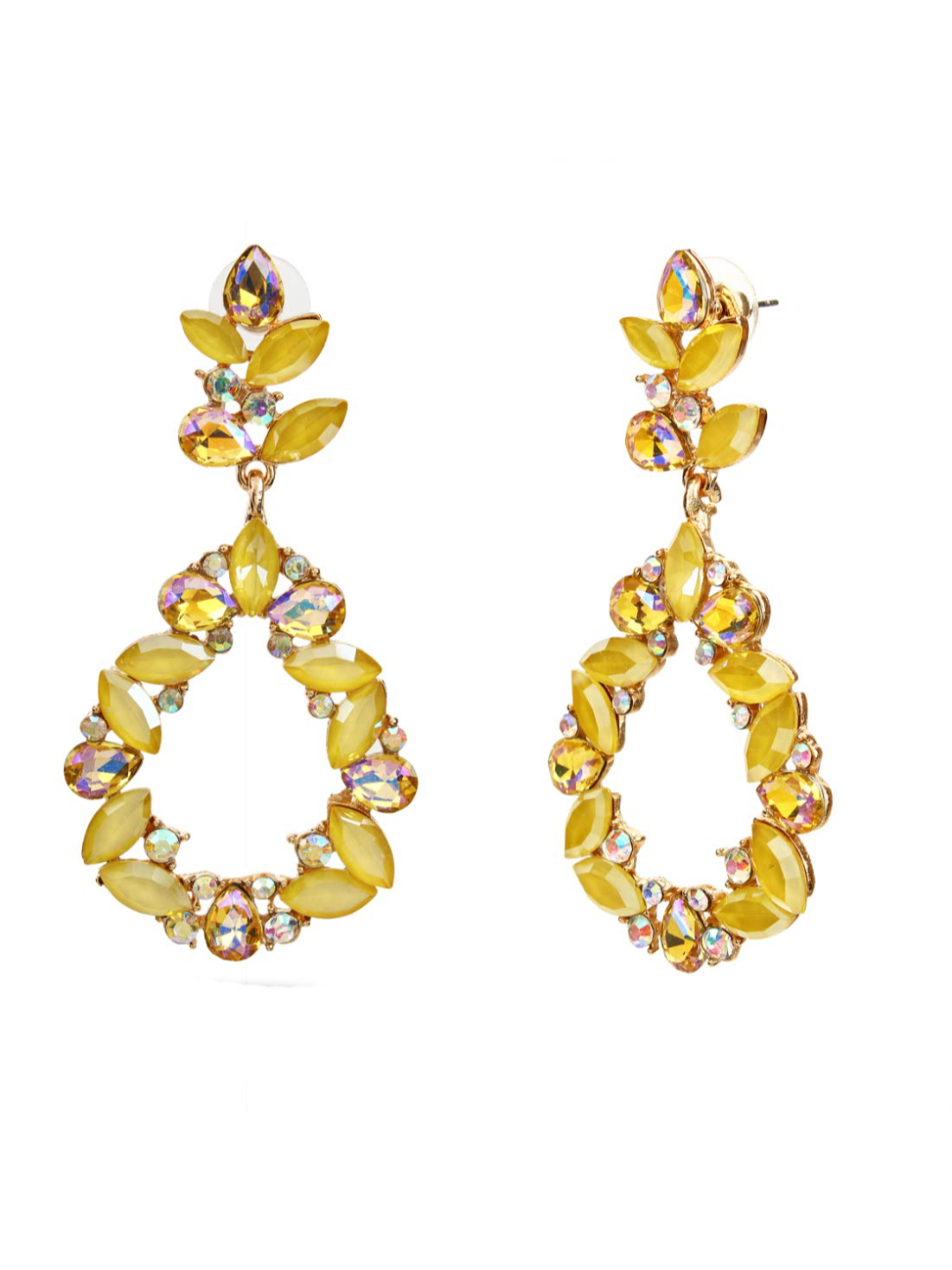 YouBella Gold Plated Crystal Earrings Jewellery for Women (Yellow)