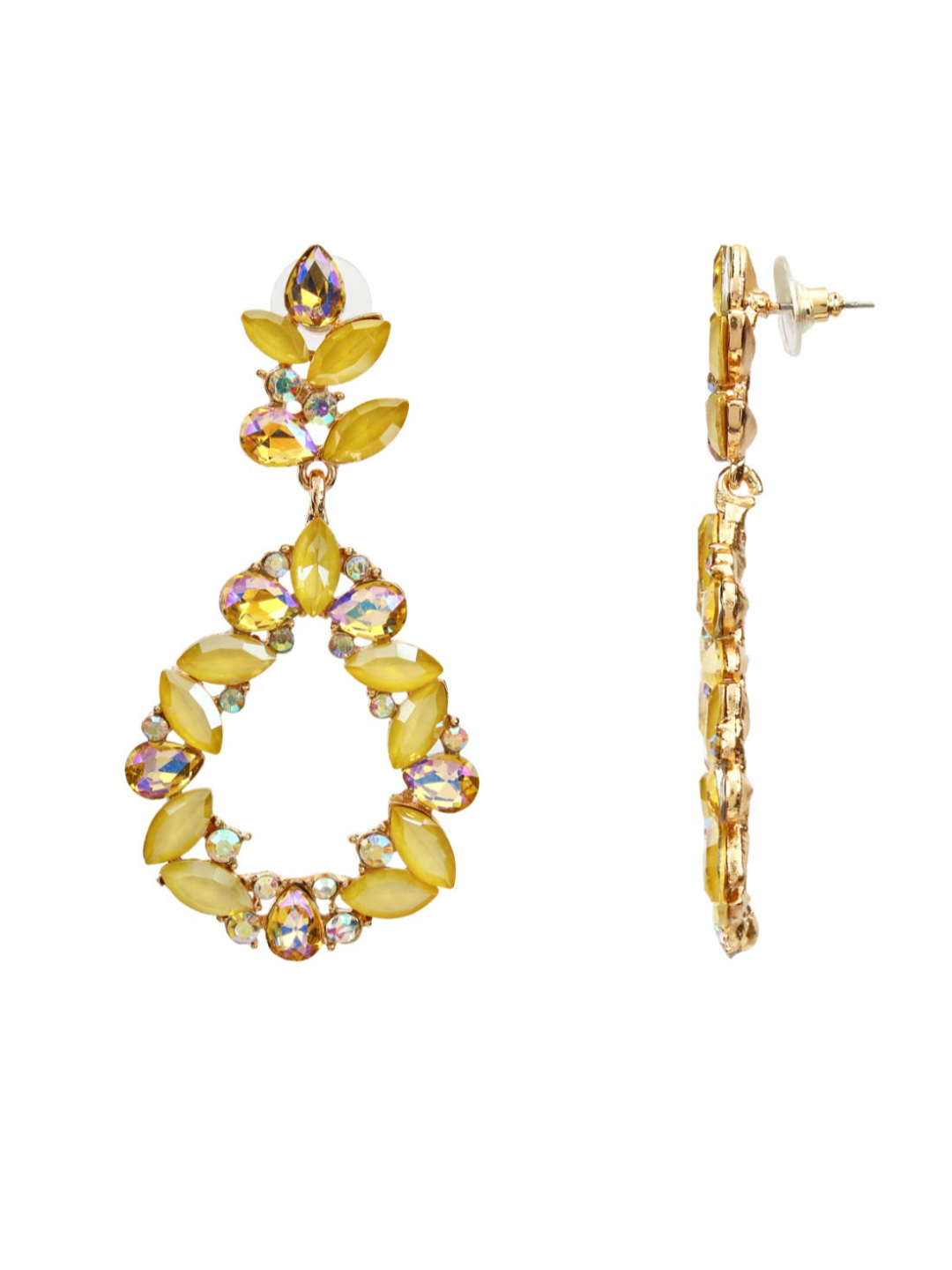 YouBella Gold Plated Crystal Earrings Jewellery for Women (Yellow)
