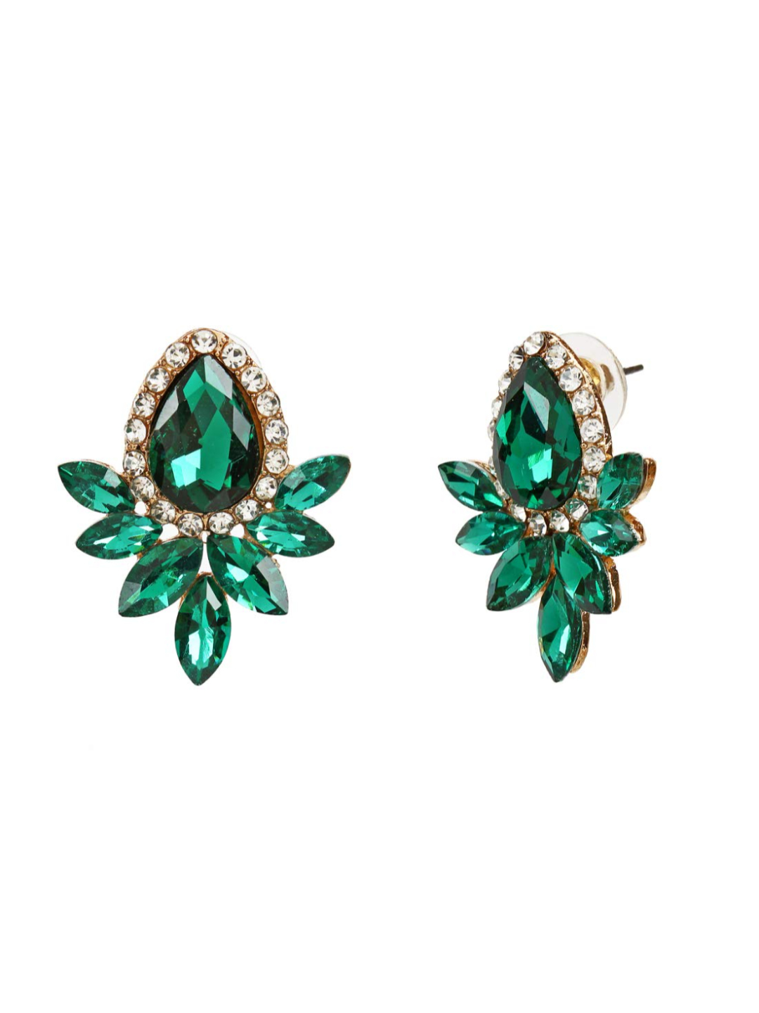 YouBella Jewellery Ear rings for women Crystal Earrings for Girls and Women (Green)