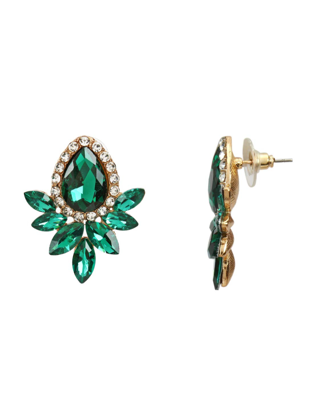 YouBella Jewellery Ear rings for women Crystal Earrings for Girls and Women (Green)