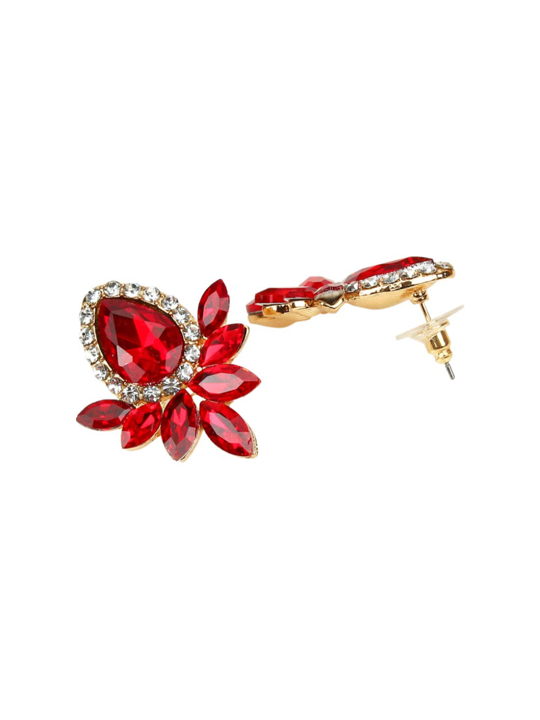 YouBella Jewellery Earrings for women Crystal Earings for Girls and Women (Red)