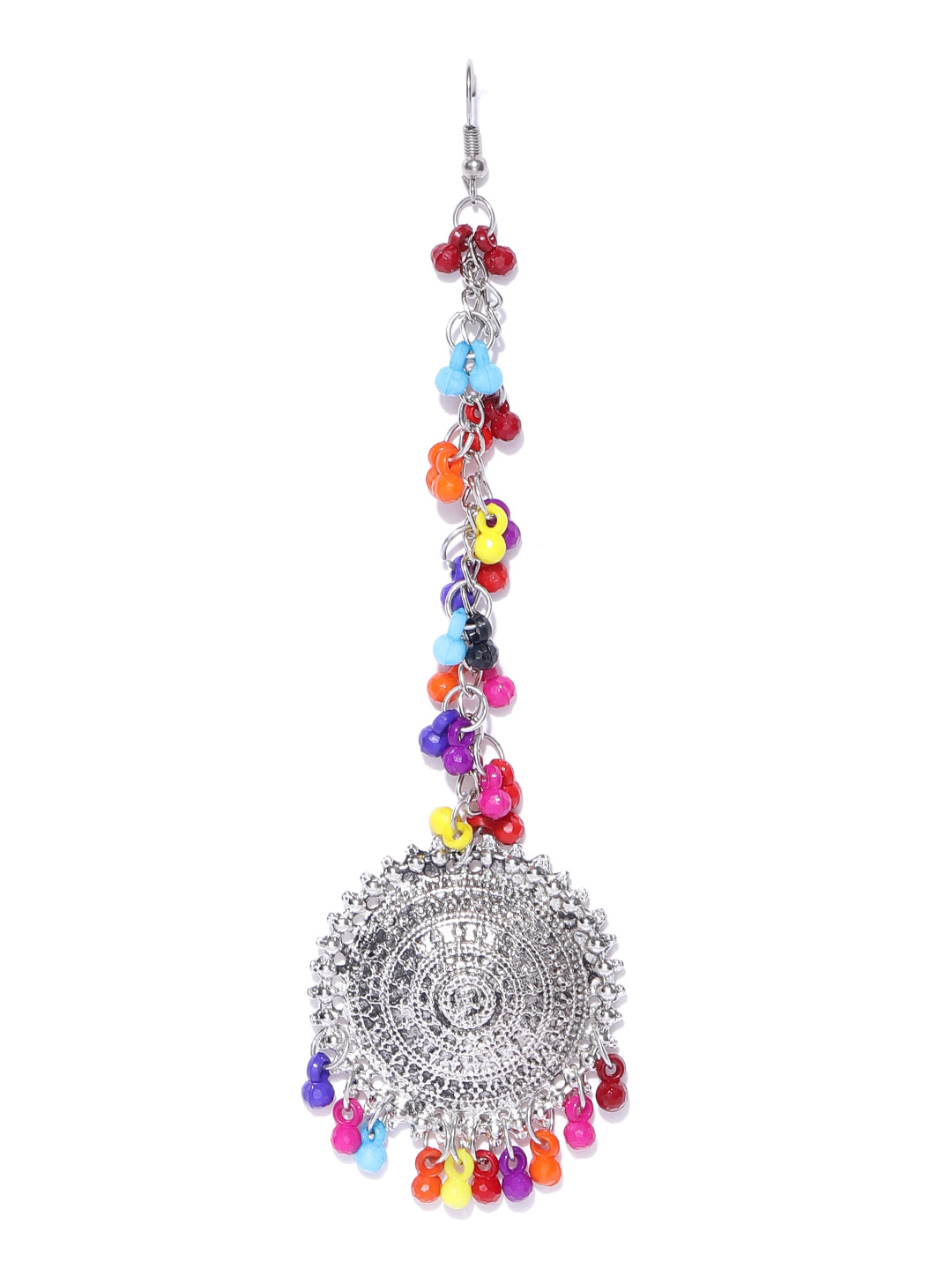 YouBella Multicolour Oxidized Silver Plated Afghani Kashmiri Tribal Jhumka Earrings for Women