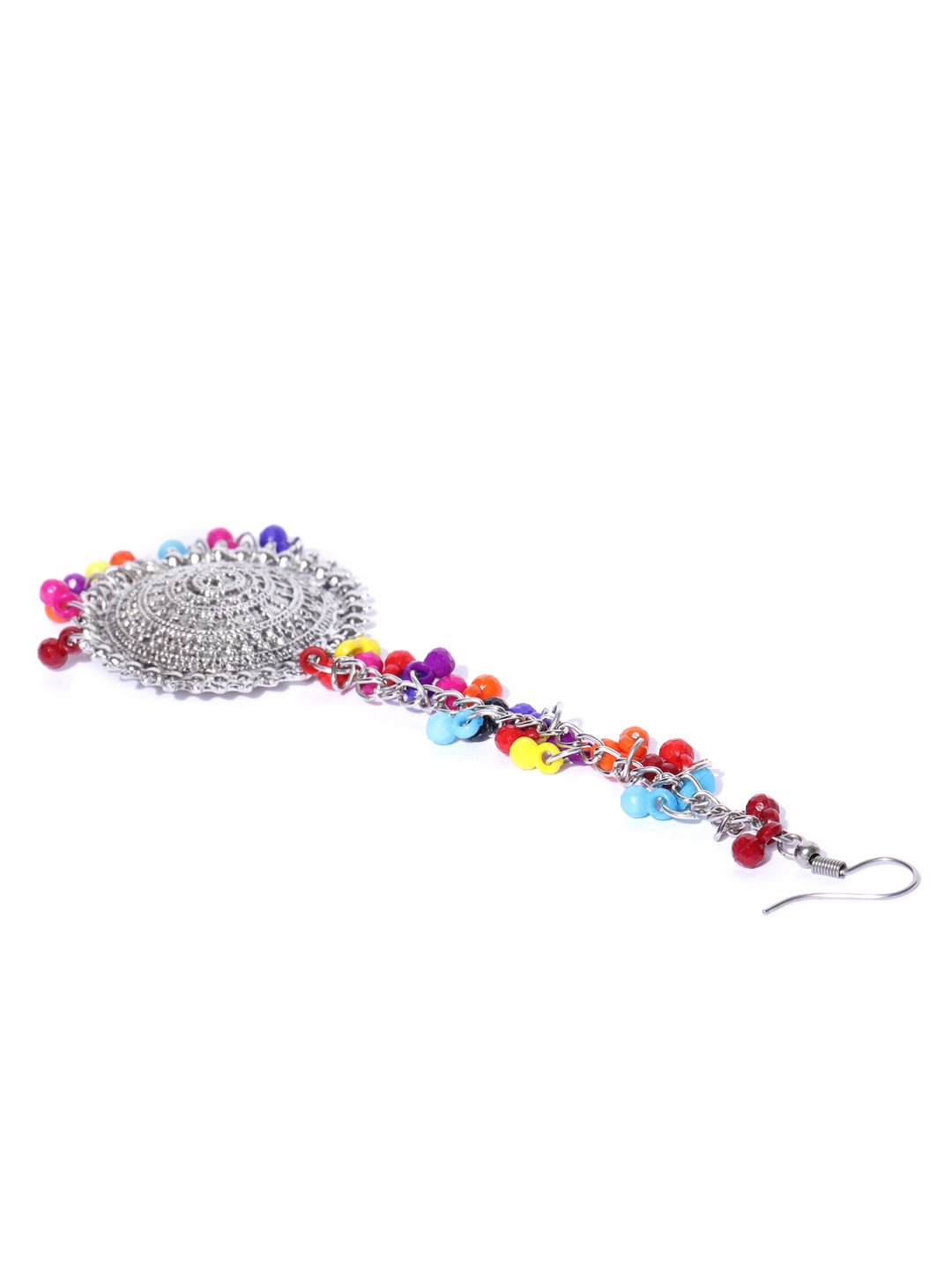 YouBella Multicolour Oxidized Silver Plated Afghani Kashmiri Tribal Jhumka Earrings for Women