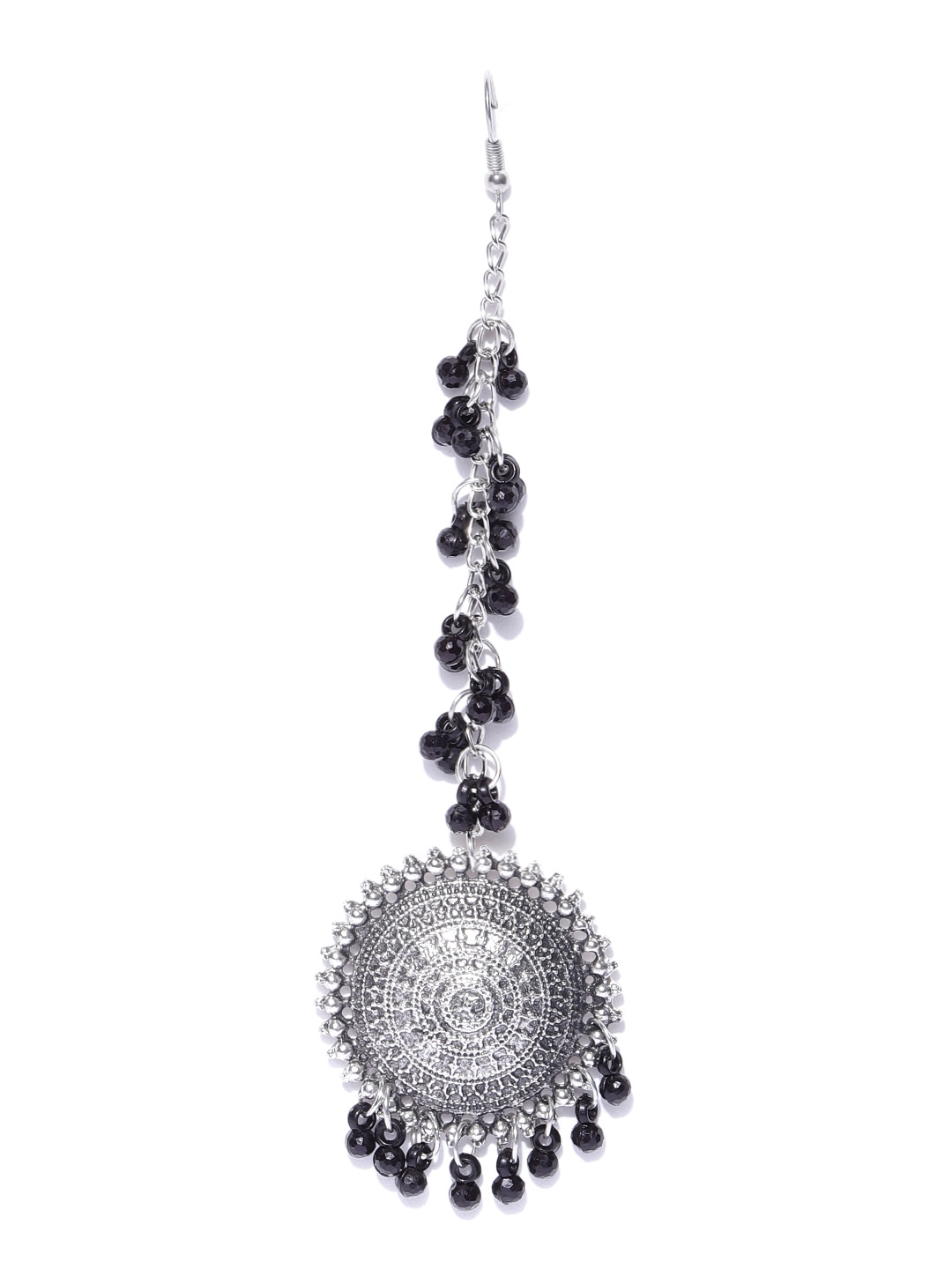 YouBella Oxidized Silver Silver Plated Afghani Kashmiri Tribal Jhumka Earrings for Women (Black)