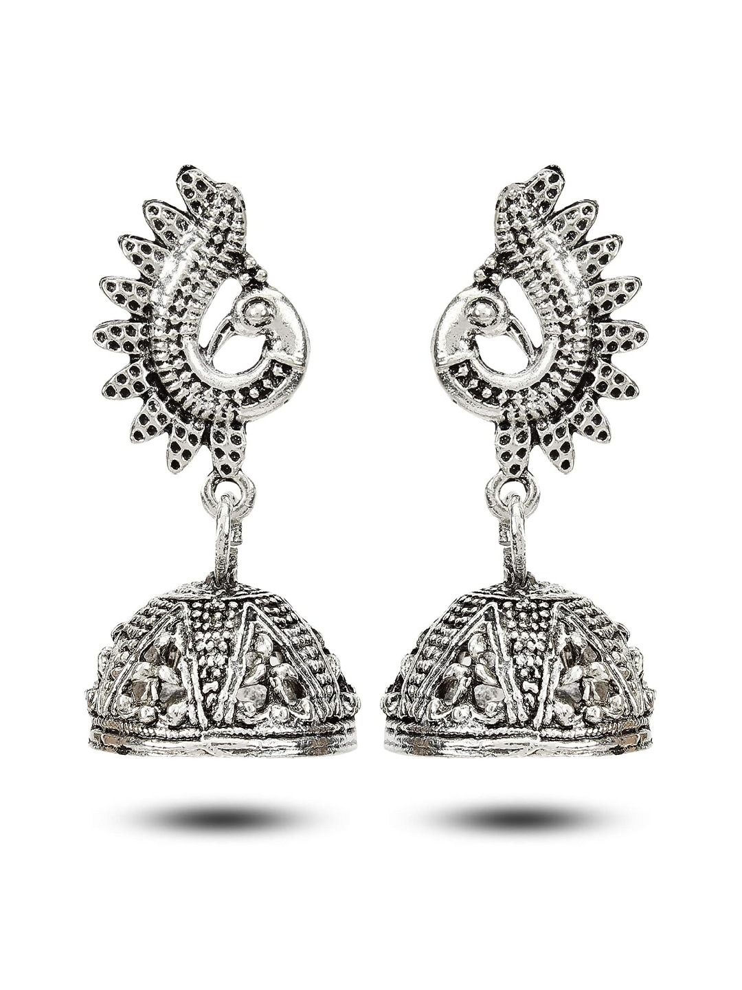 YouBella Women Gold-Plated Oxidized Silver Stylish Latest Design Afghani Combo Jewellery Gold Plated Jhumki Multicolour Earrings for Women's