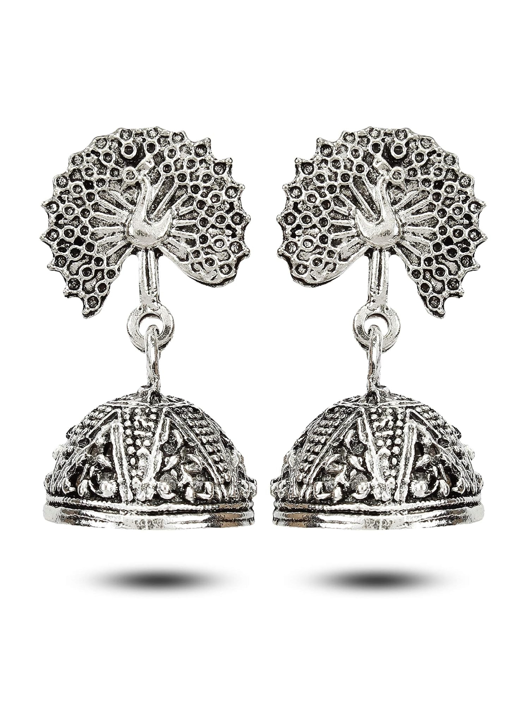 YouBella Women Gold-Plated Oxidized Silver Stylish Latest Design Afghani Combo Jewellery Gold Plated Jhumki Multicolour Earrings for Women's