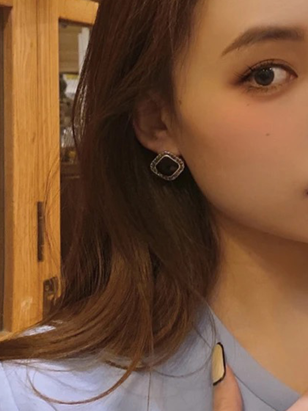 YouBella Jewellery Crystal Stud Earrings for Women (Black) (YBEAR_32678)