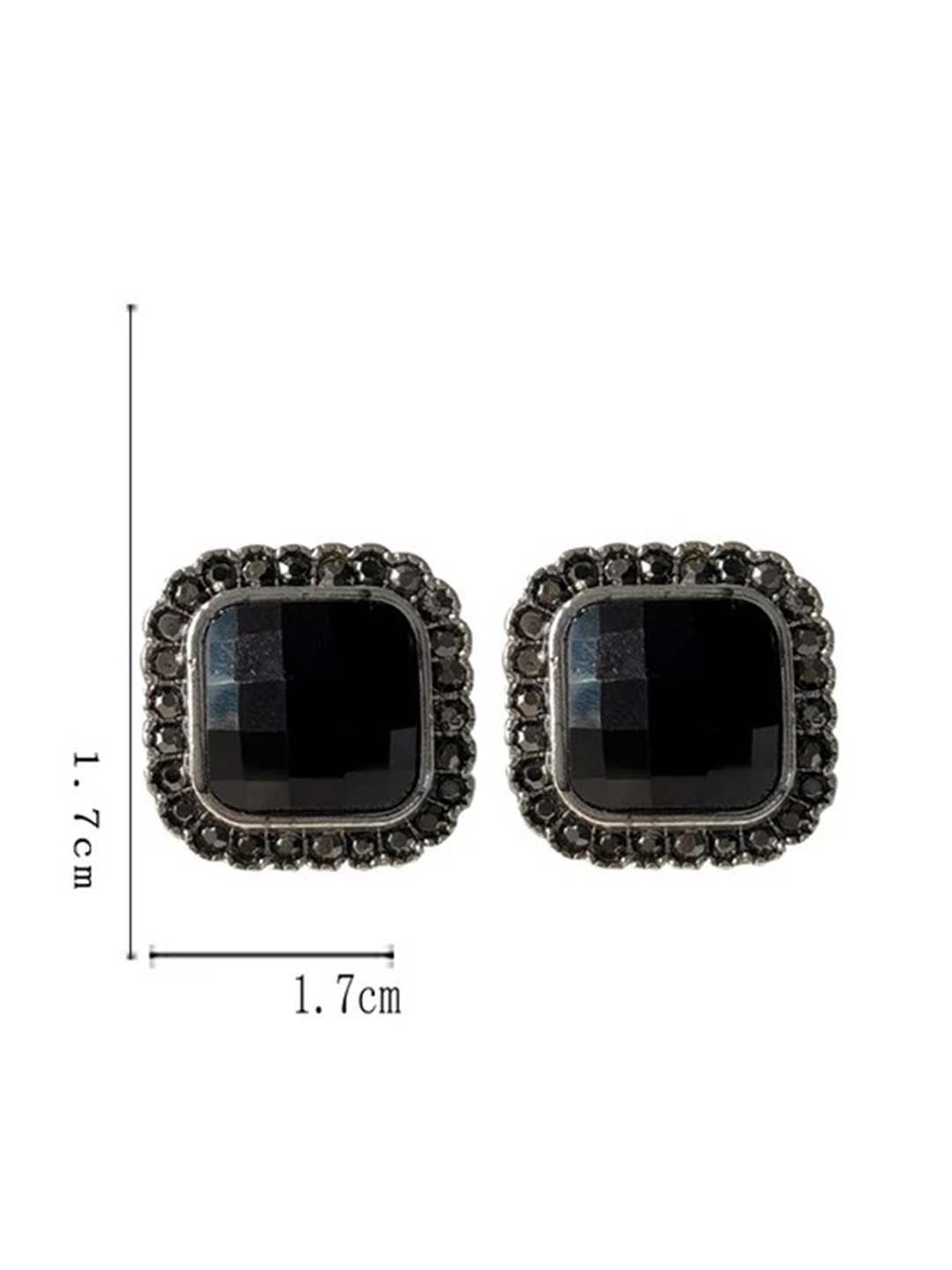 YouBella Jewellery Crystal Stud Earrings for Women (Black) (YBEAR_32678)