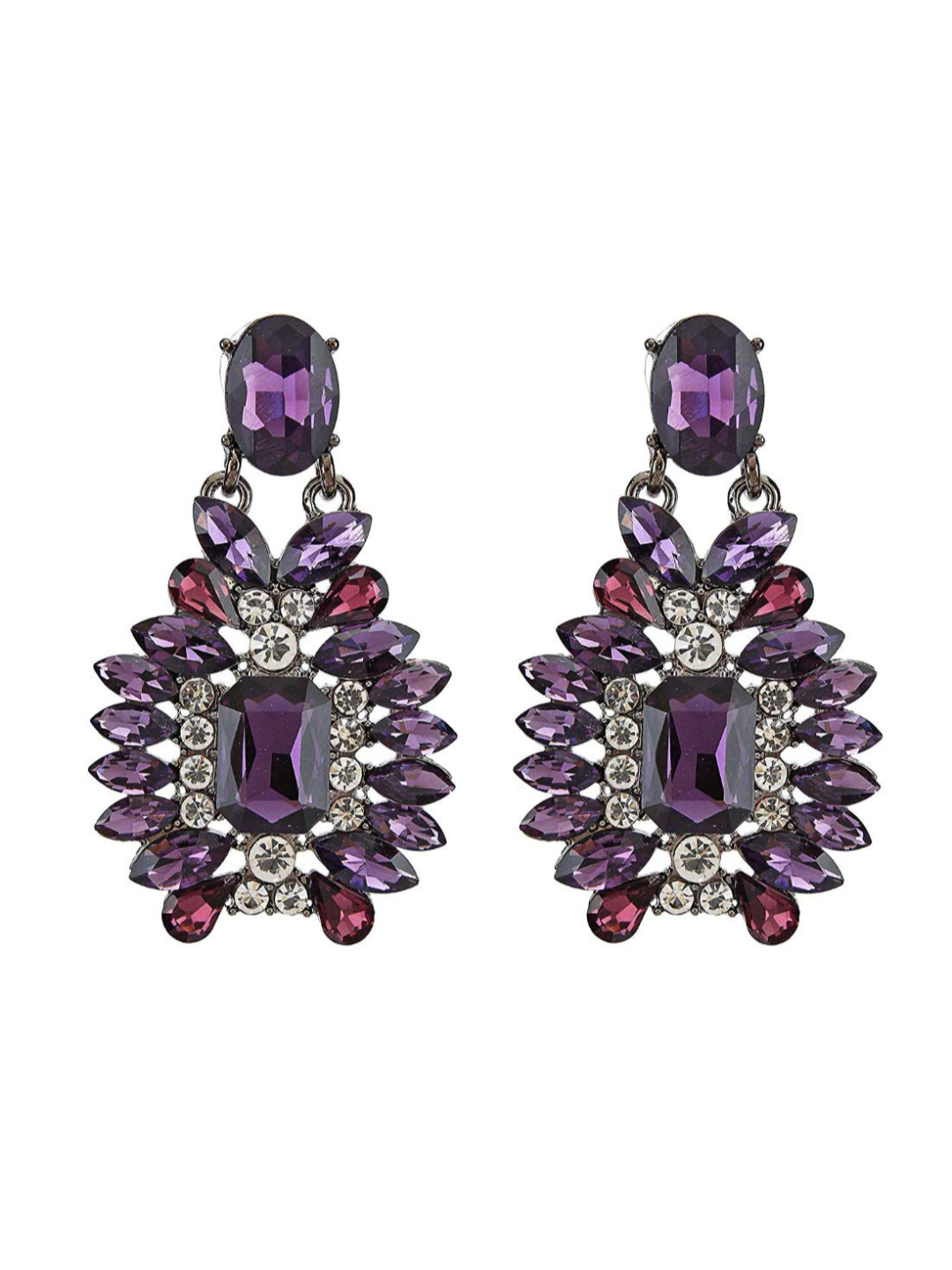 YouBella Jewellery Earrings for women Crystal Earrings for Girls and Women (Purple)