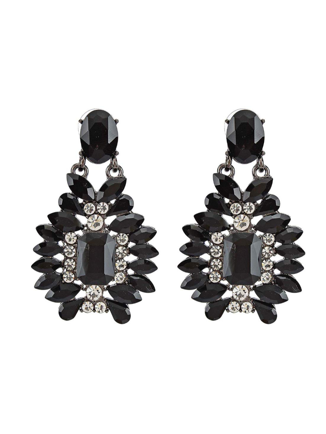 YouBella Jewellery Earrings for women Crystal Earrings for Girls and Women (Black)