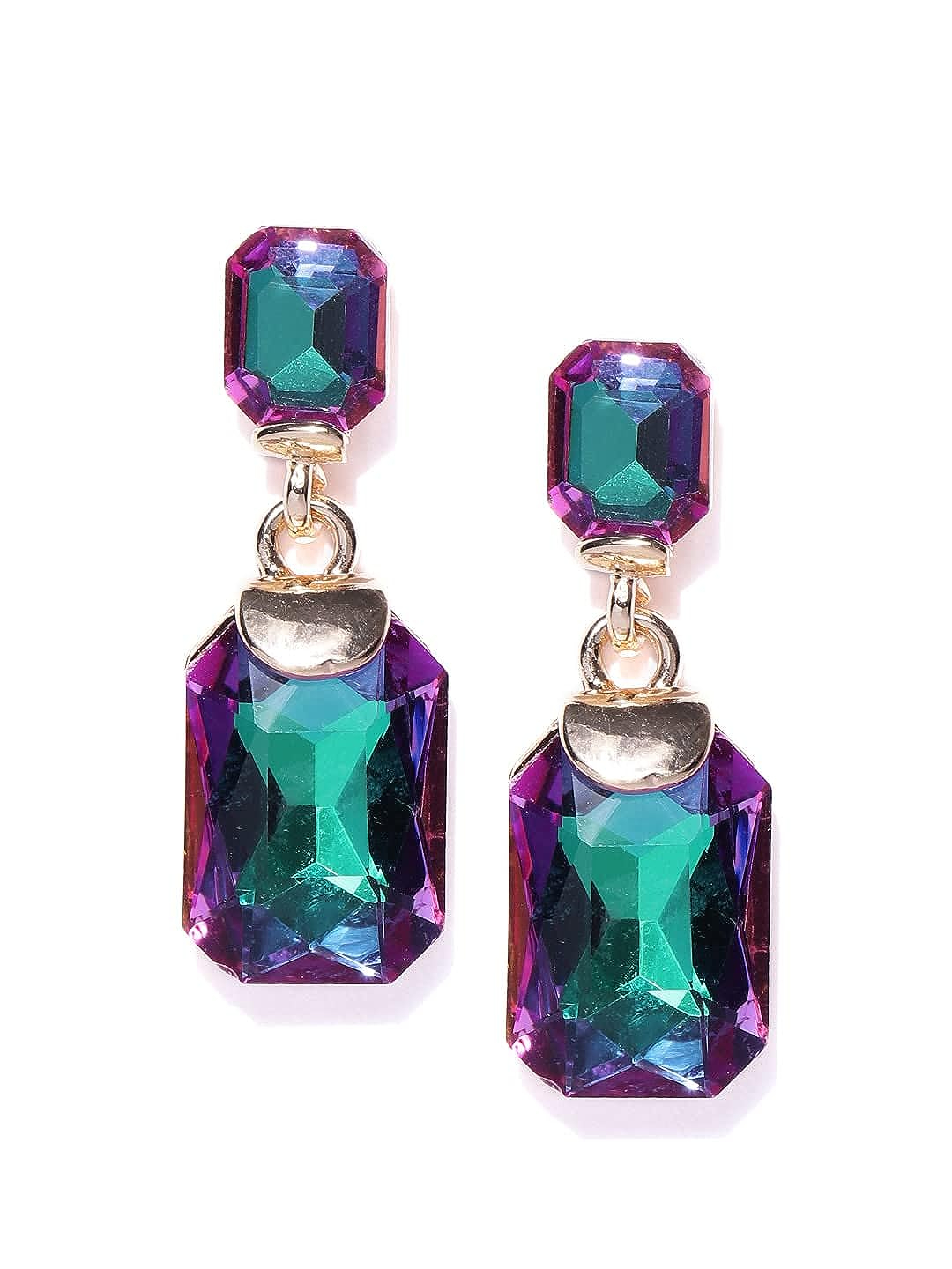 YouBella Jewellery Earrings for women Crystal Earrings for Girls and Women (Green)