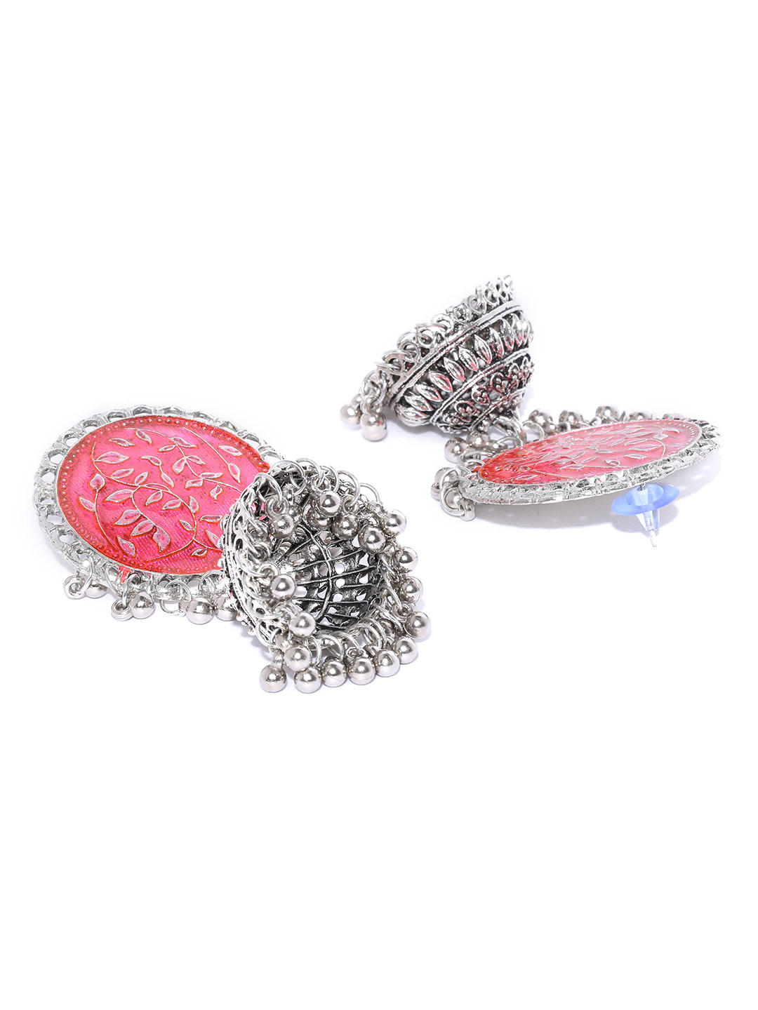 YouBella Jewellery Afghani Tribal Jhumki Earrings for Women and Girls (Pink)