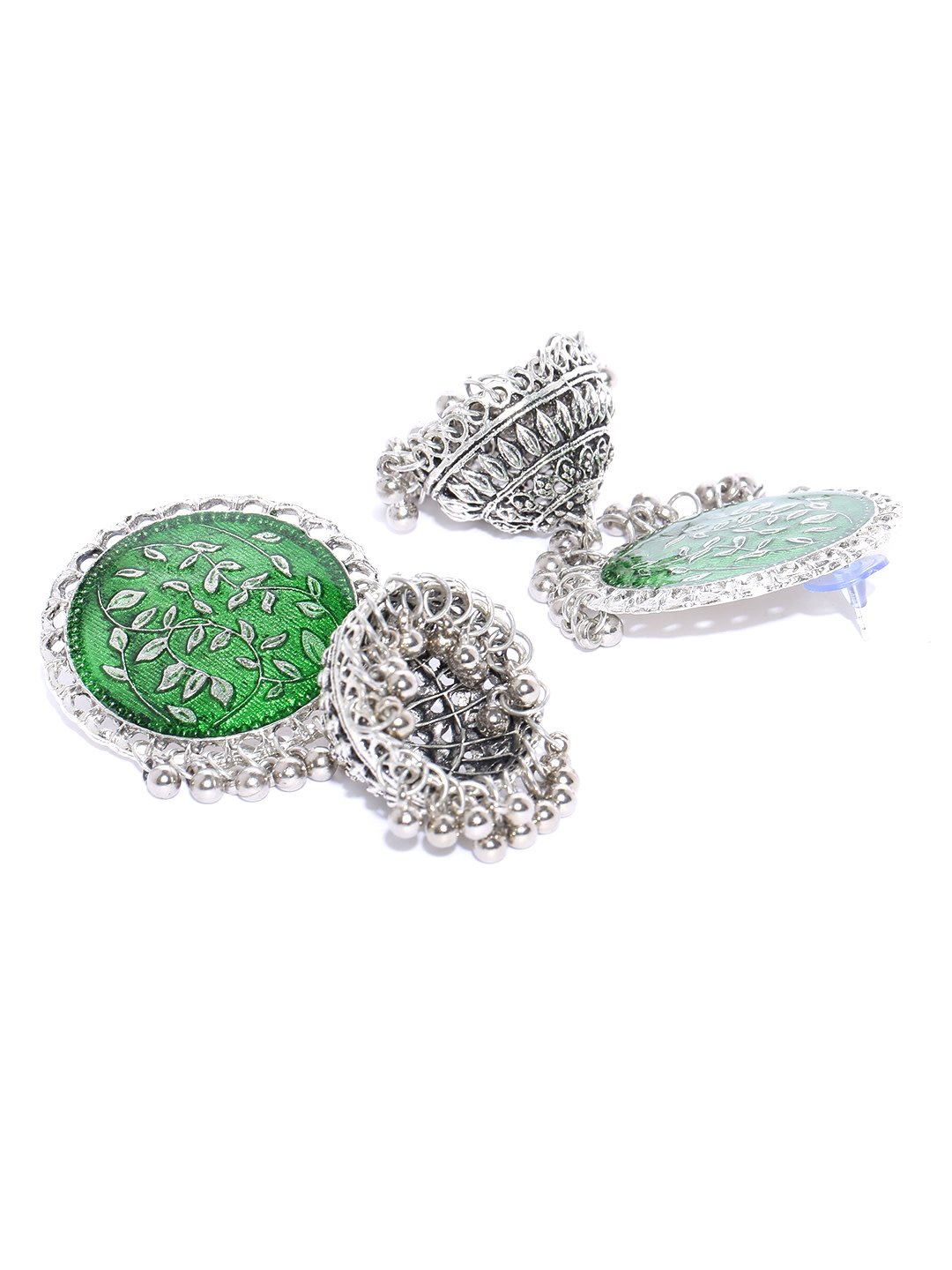 YouBella Jewellery Afghani Tribal Jhumki Earrings for Women and Girls (Green)