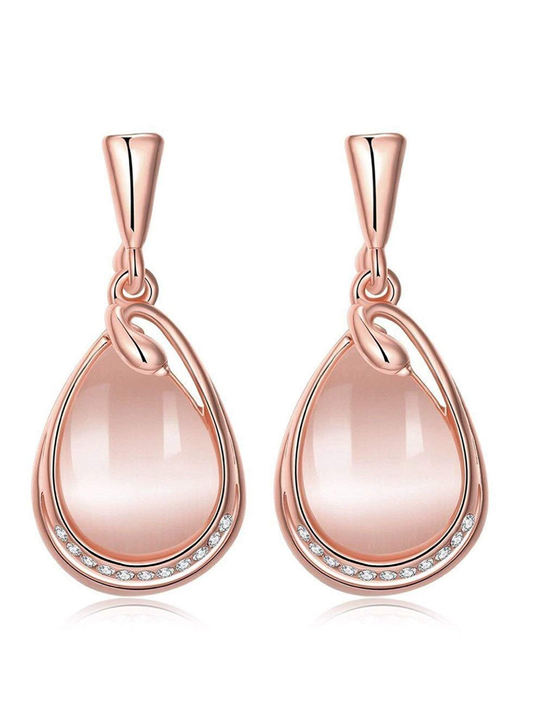 YouBella Jewellery Rose Gold Plated Bracelet and Earrings Combo for Girls and Women