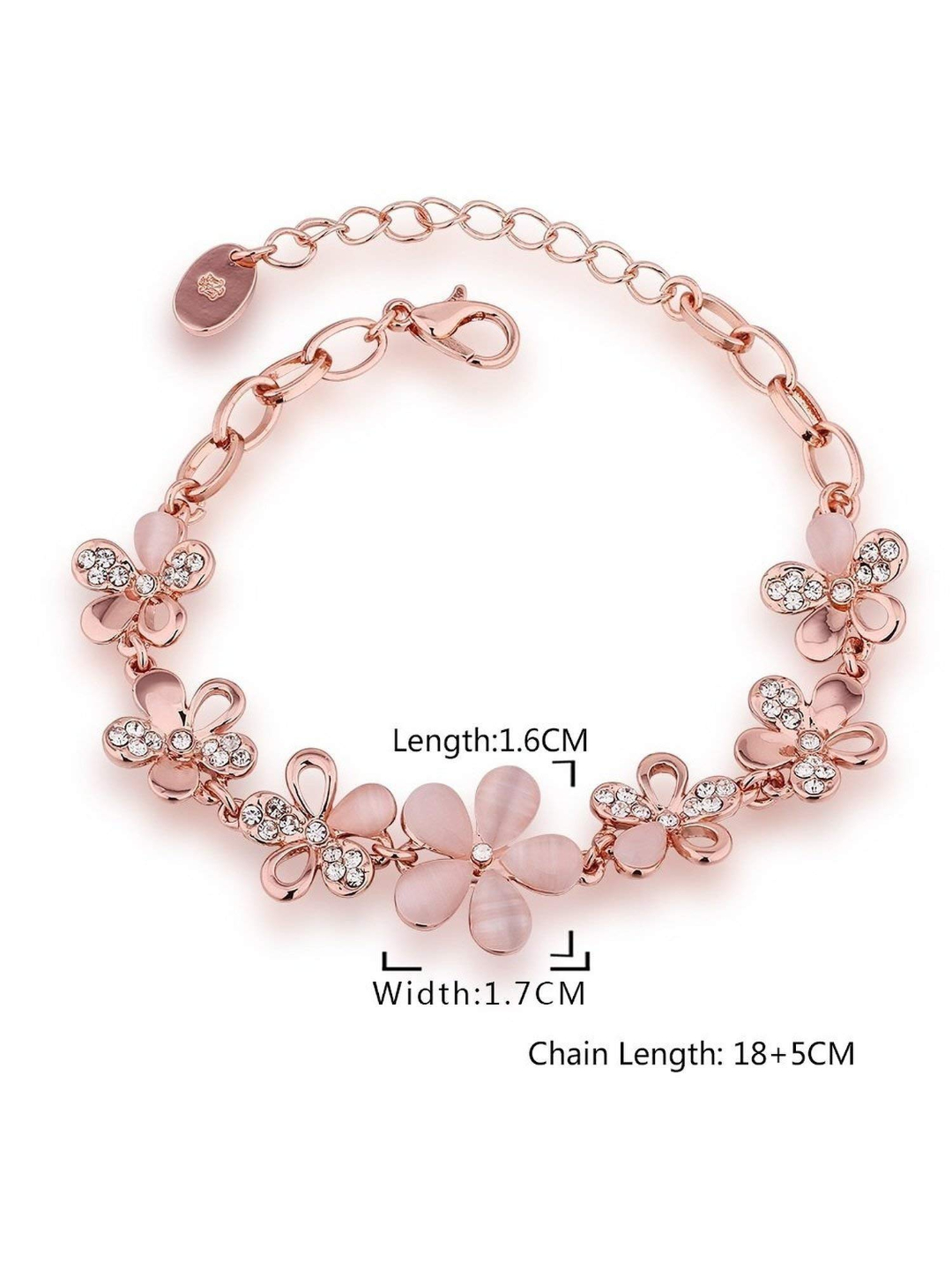 YouBella Jewellery Rose Gold Plated Bracelet and Earrings Combo for Girls and Women