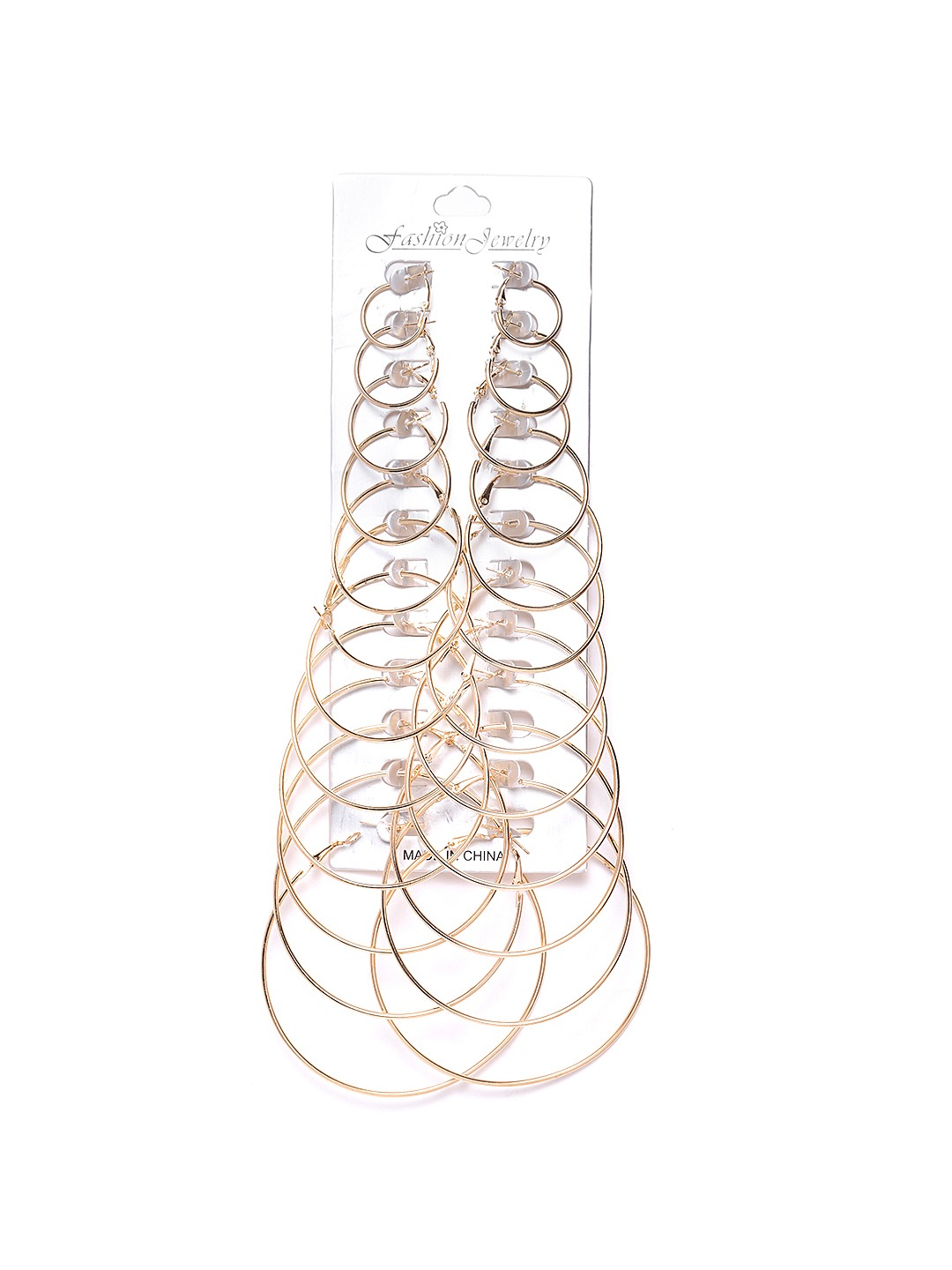 YouBella Jewellery Ear rings for women Combo of 12 Hoop Earrings for Girls and Women (Gold)