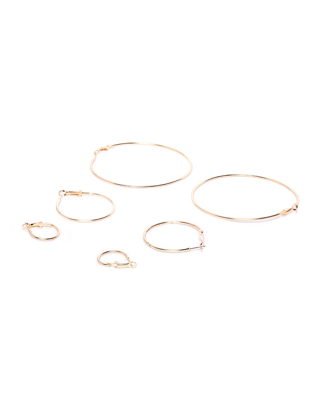YouBella Women Set of 12 Gold-Plated Hoop Earrings