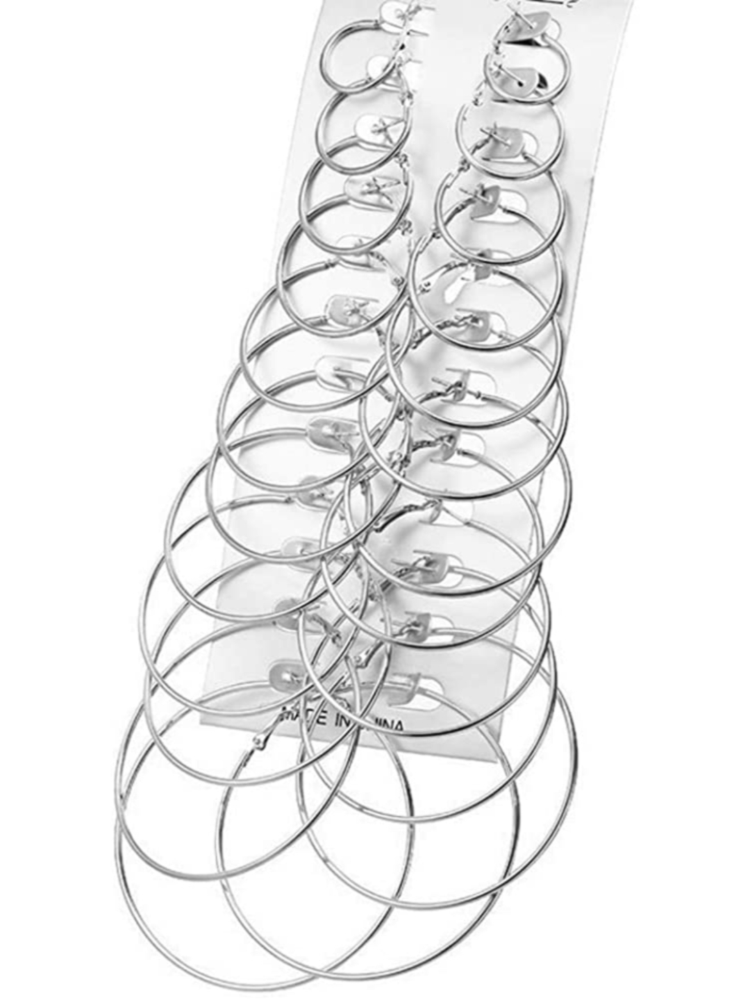 YouBella Jewellery Ear rings for women Combo of 12 Hoop Earrings for Girls and Women (Silver)