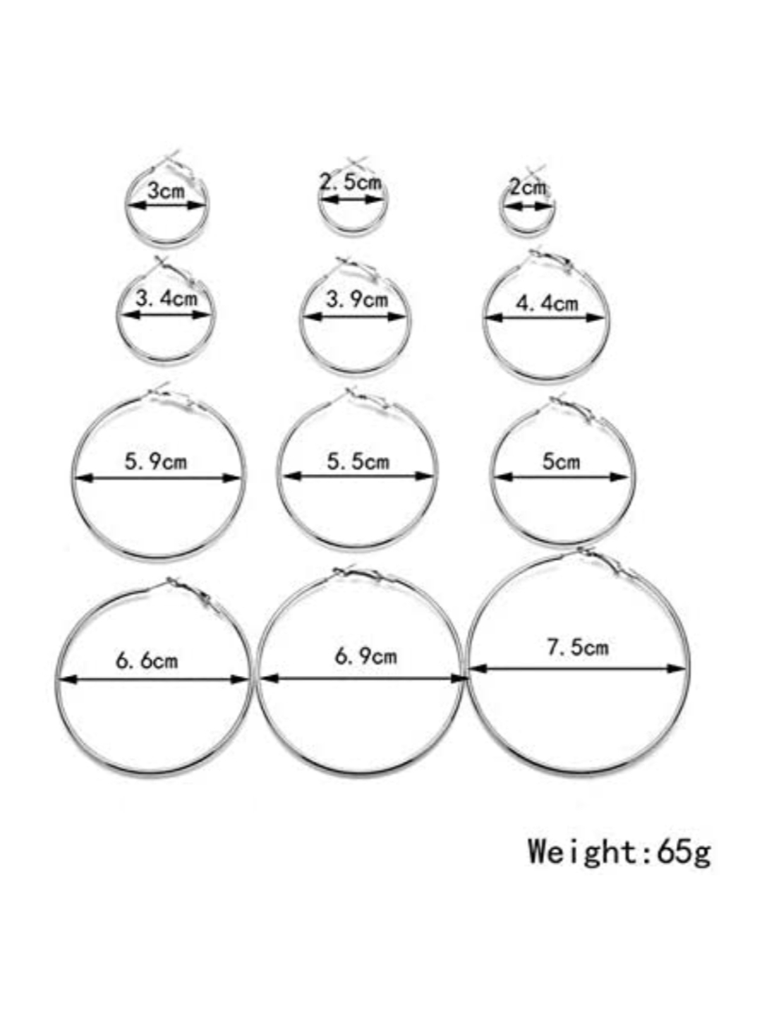 YouBella Jewellery Ear rings for women Combo of 12 Hoop Earrings for Girls and Women (Silver)