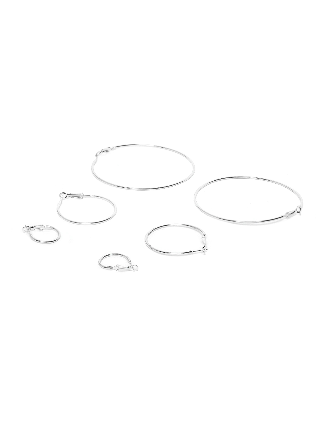 YouBella Jewellery Ear rings for women Combo of 12 Hoop Earrings for Girls and Women (Silver)