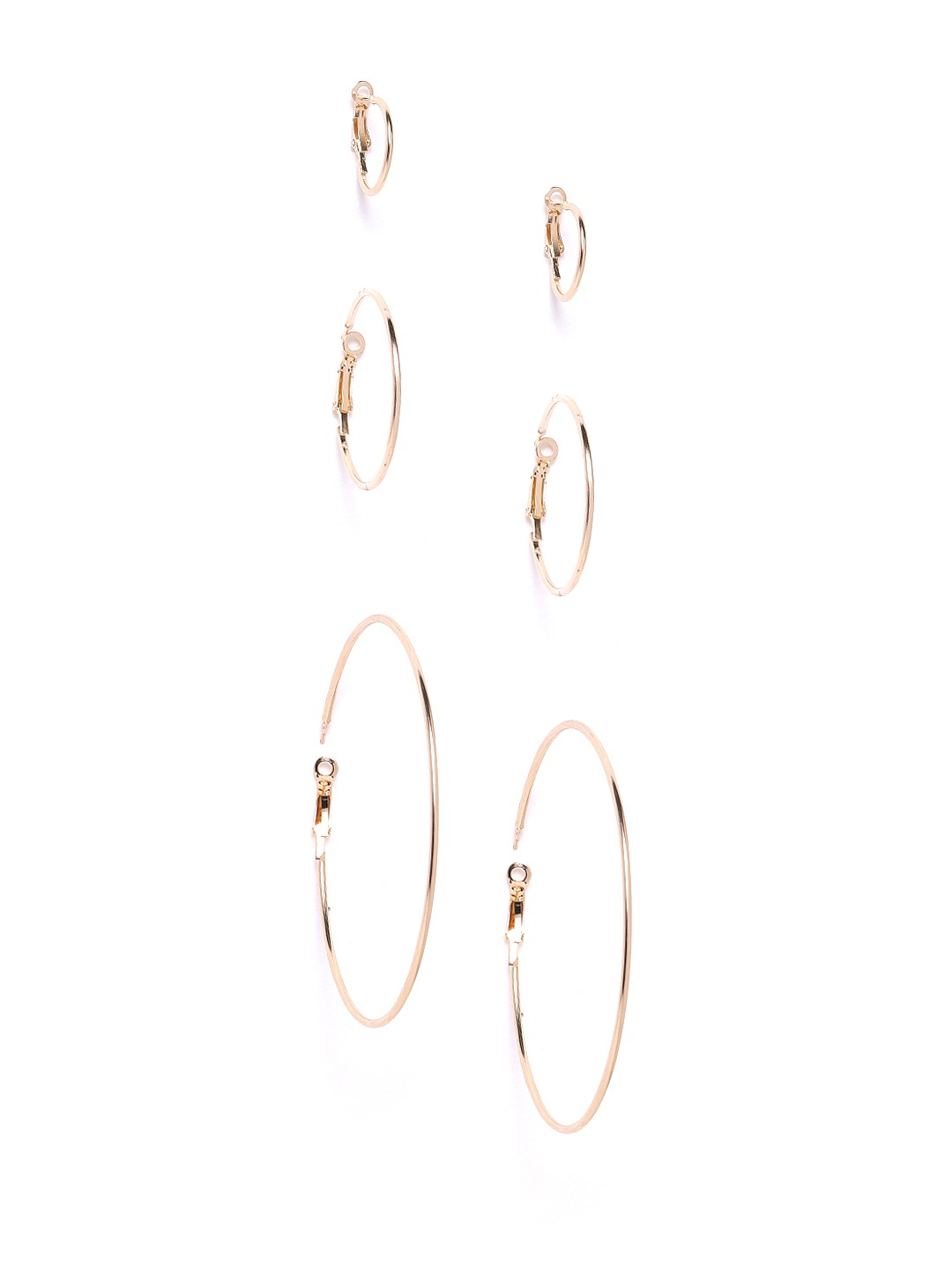 YouBella Set of 24 Gold-Plated Circular Hoop Earrings